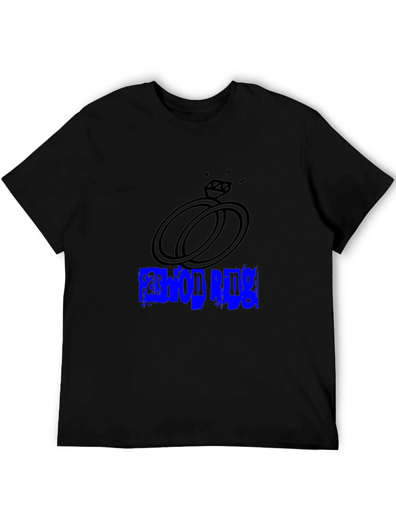 Fashion Ring Graphic T-Shirt - Black Casual Tee