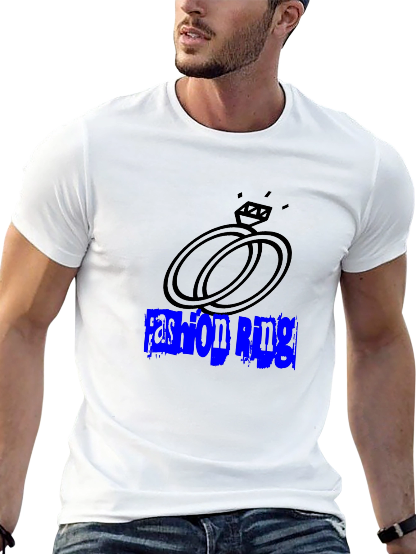Fashion Ring Graphic T-Shirt - Black Casual Tee