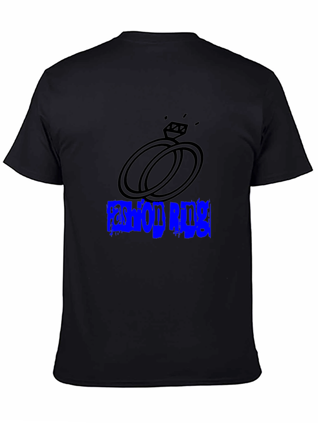 Fashion Ring Graphic T-Shirt - Black Casual Tee