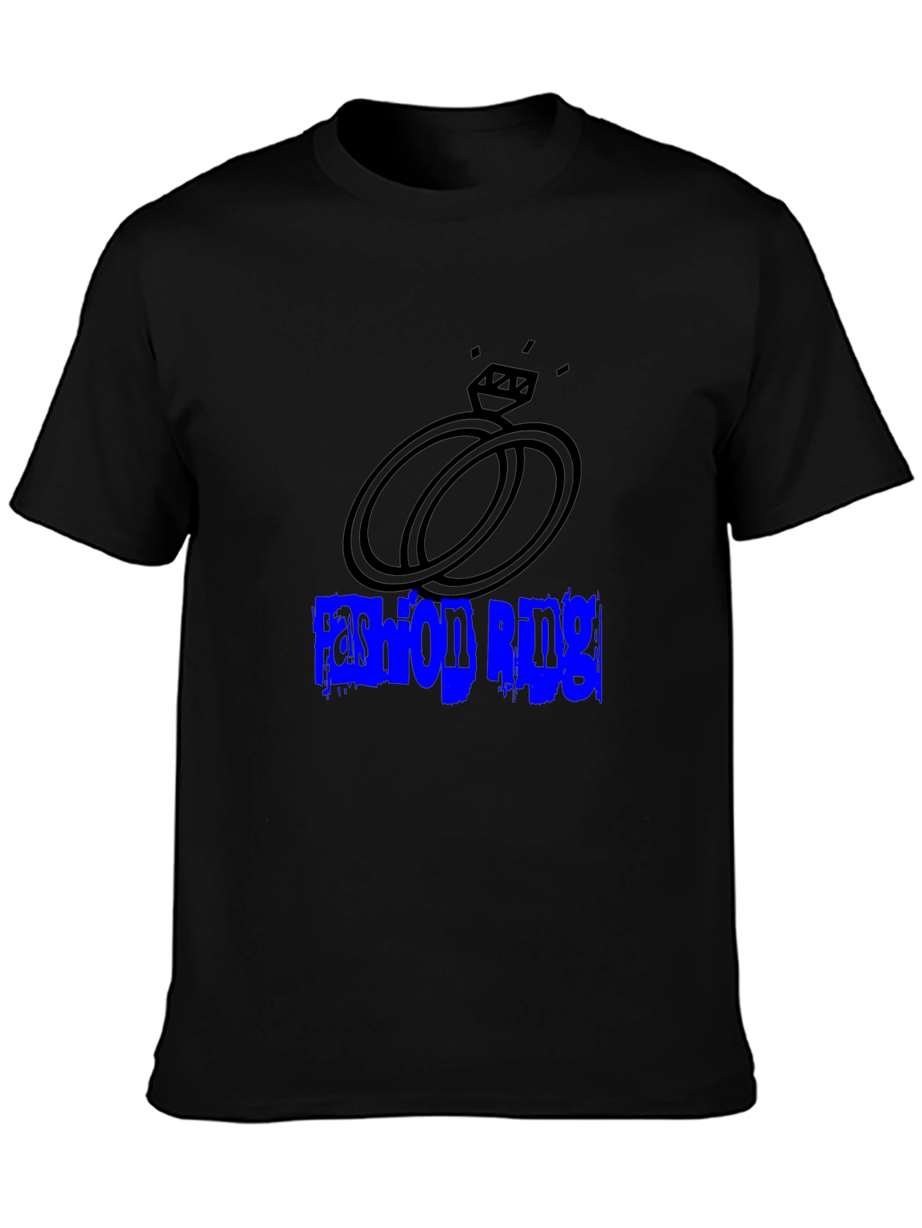 Fashion Ring Graphic T-Shirt - Black Casual Tee