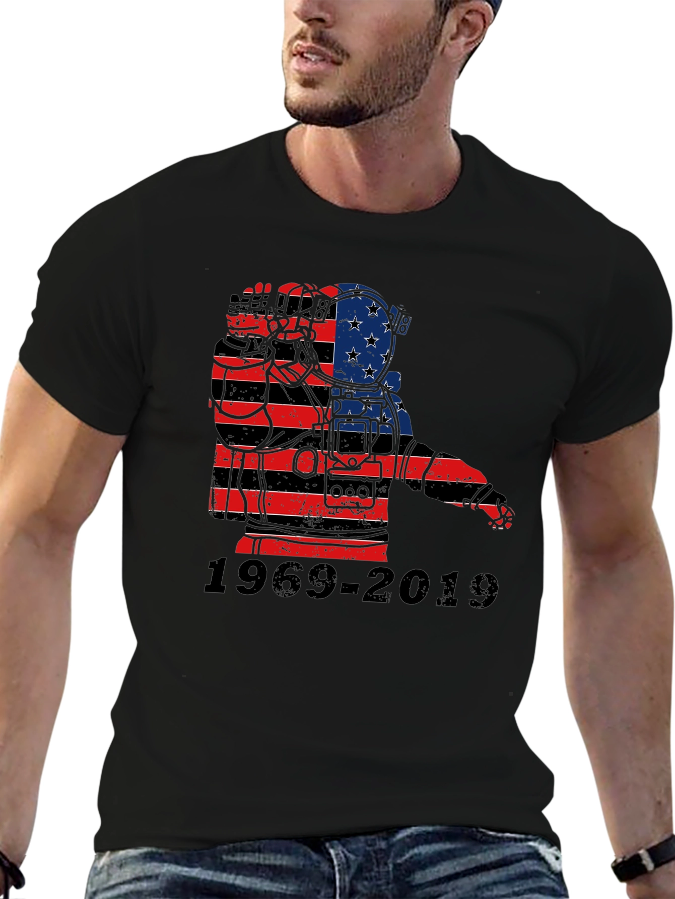 Astronaut American Flag 1969-2019 T-Shirt