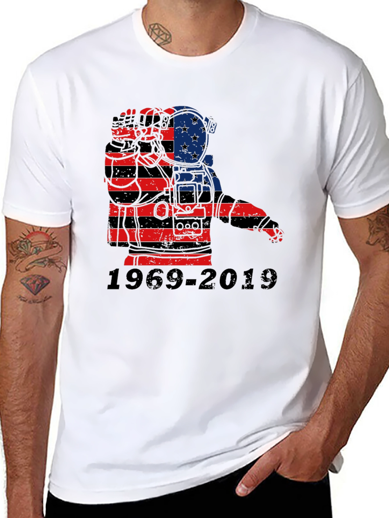 Astronaut American Flag 1969-2019 T-Shirt