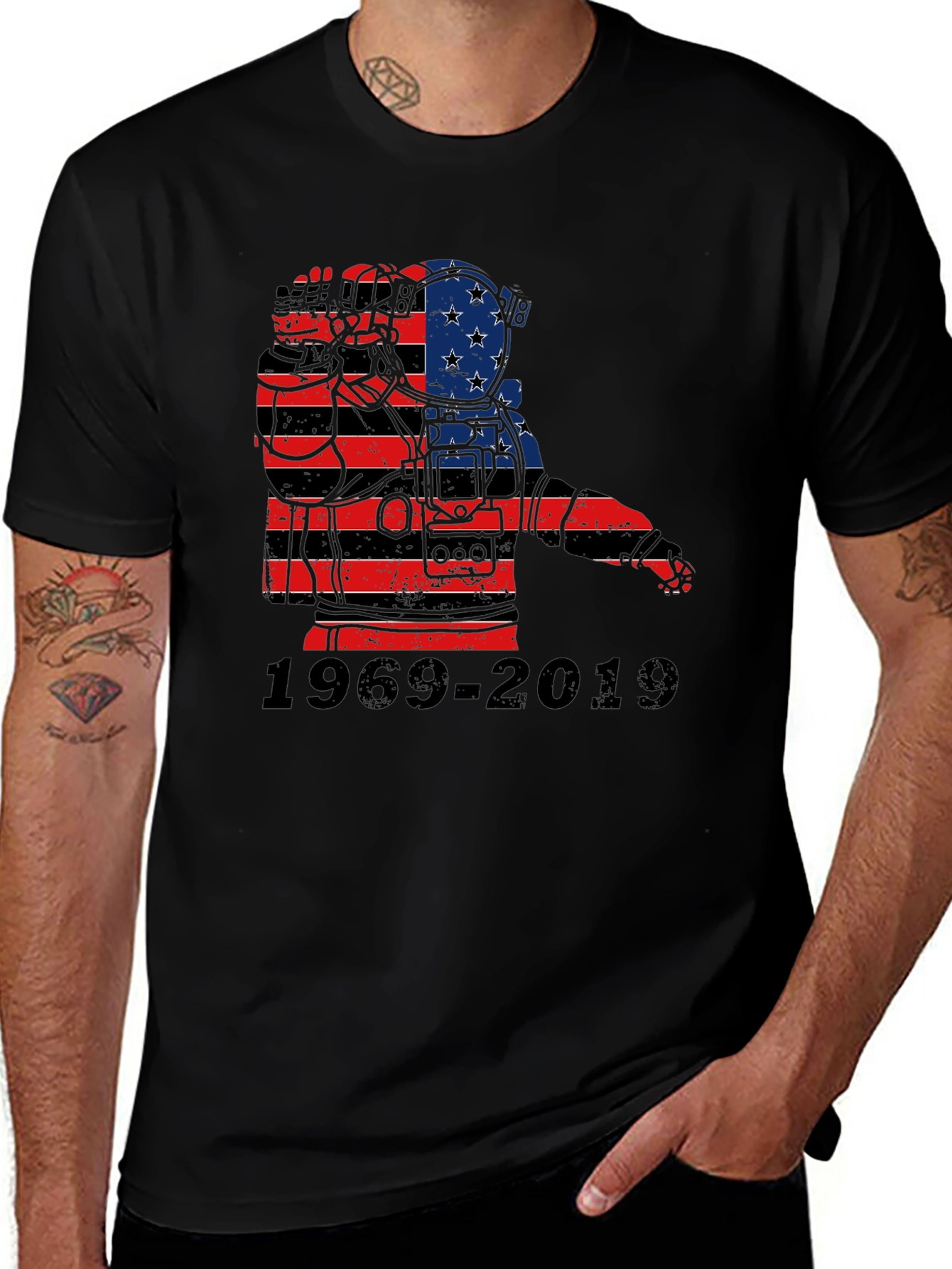 Astronaut American Flag 1969-2019 T-Shirt