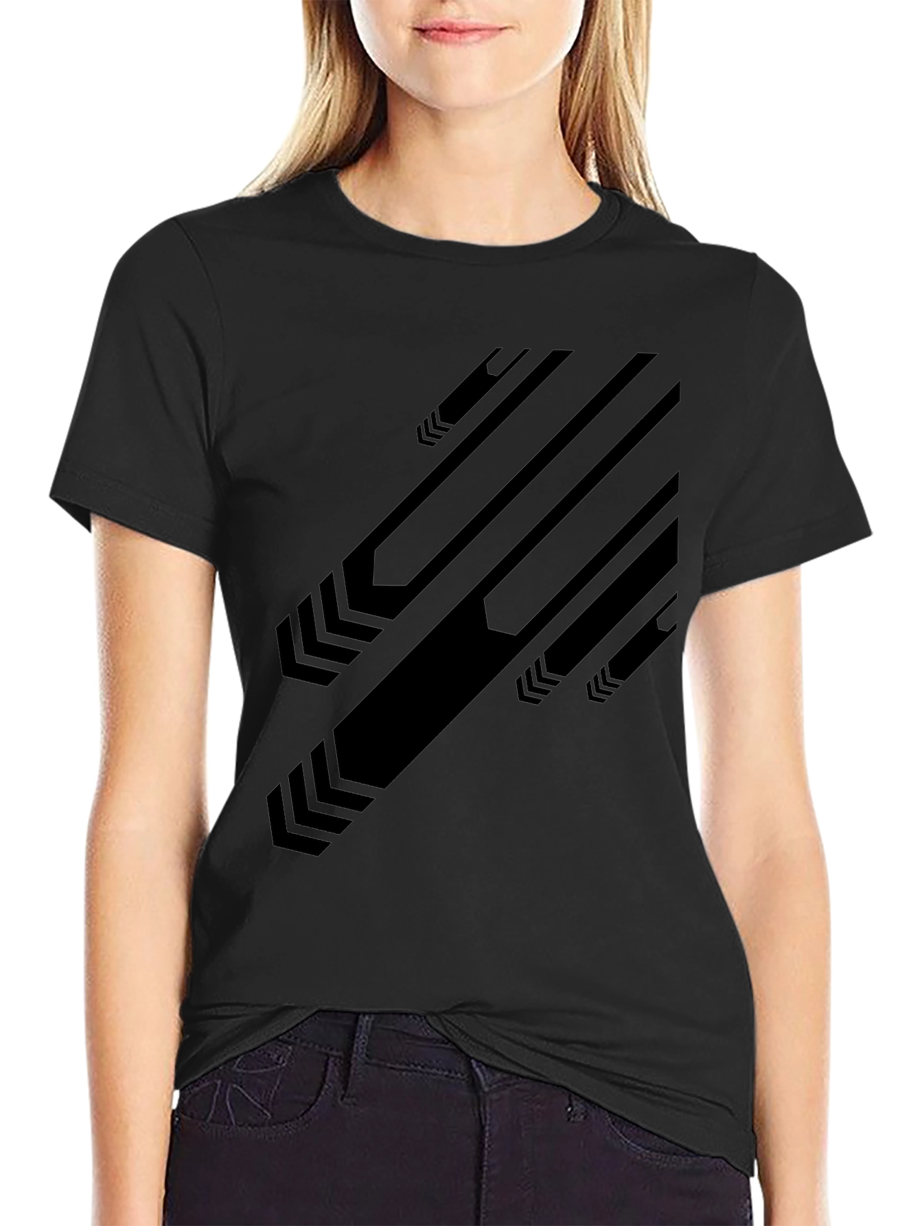 Modern Graphic Black T-Shirt