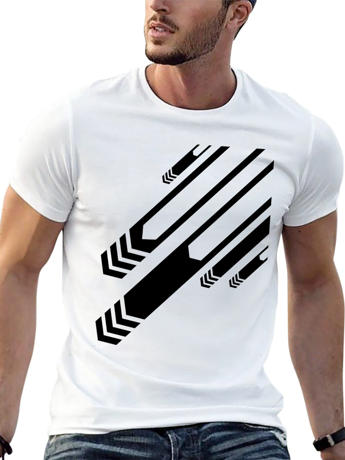 Modern Graphic Black T-Shirt