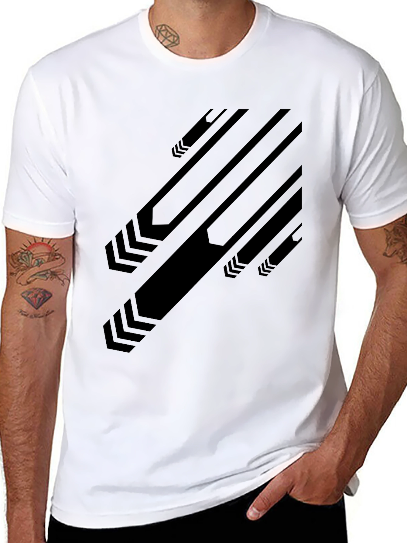 Modern Graphic Black T-Shirt