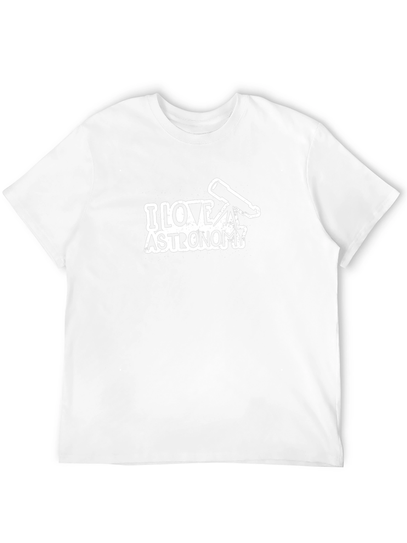 I Love Astronomy Telescope Graphic Black T-Shirt