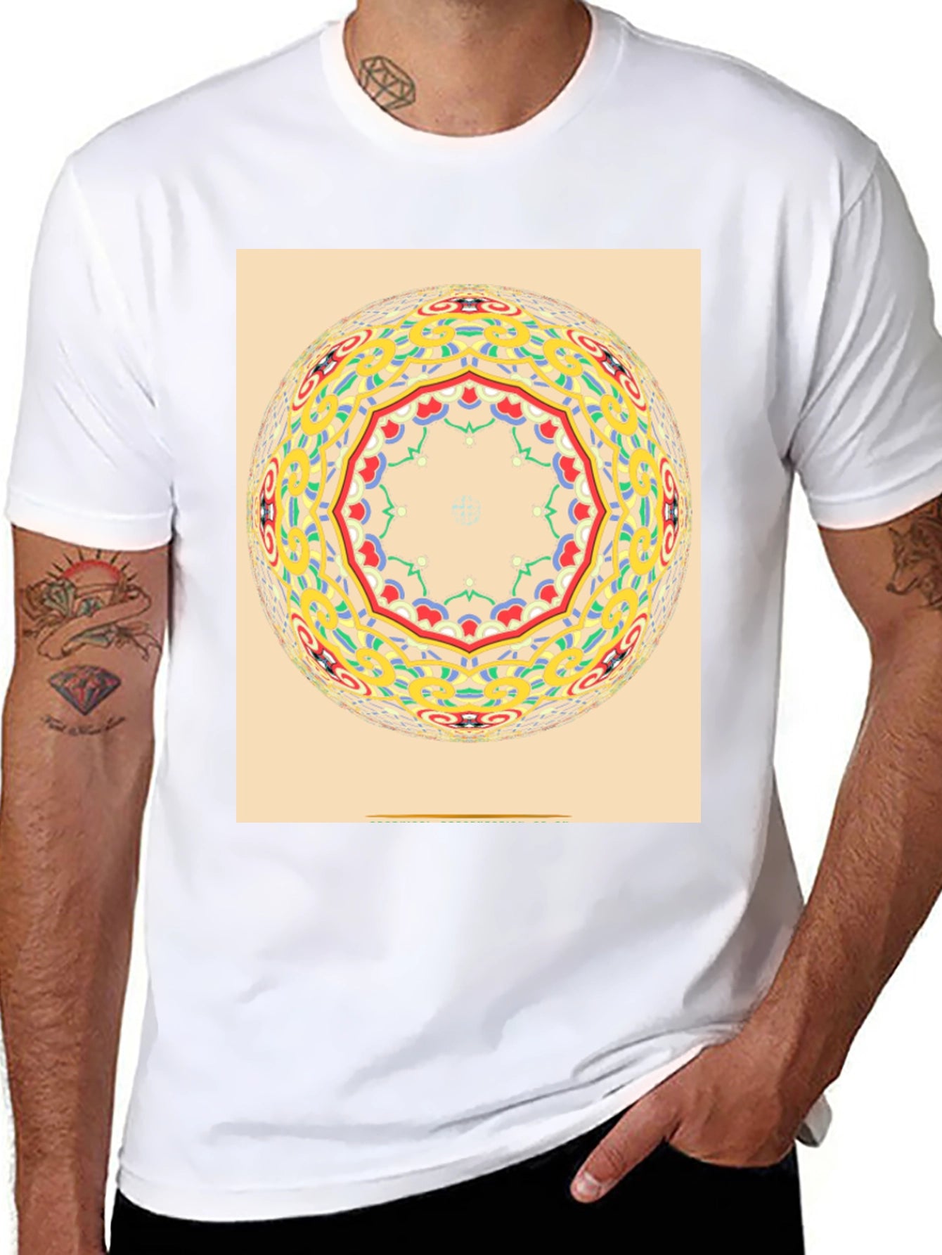 Mandala Sphere Graphic Black T-Shirt