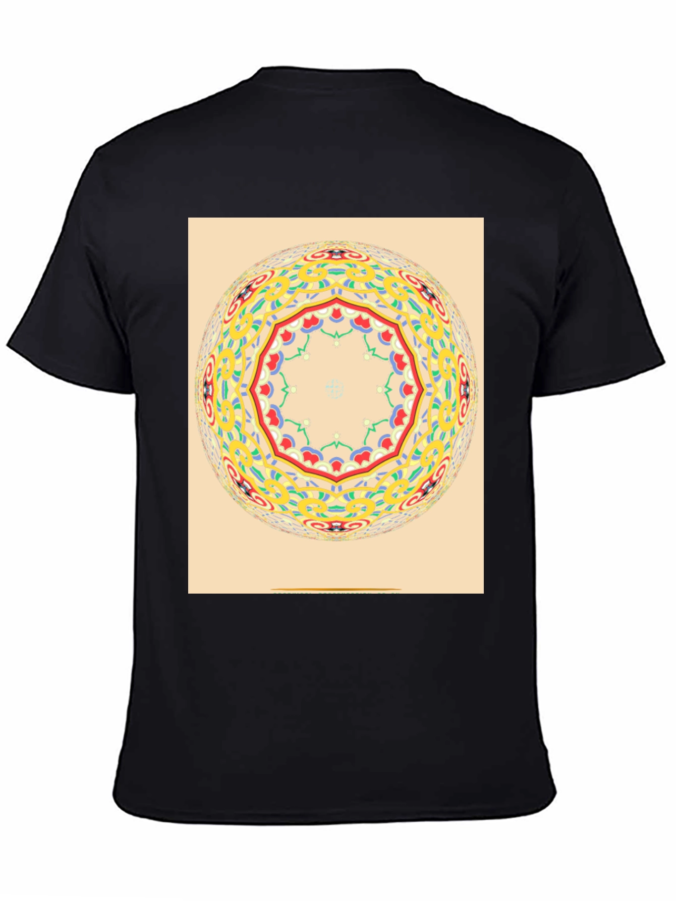 Mandala Sphere Graphic Black T-Shirt