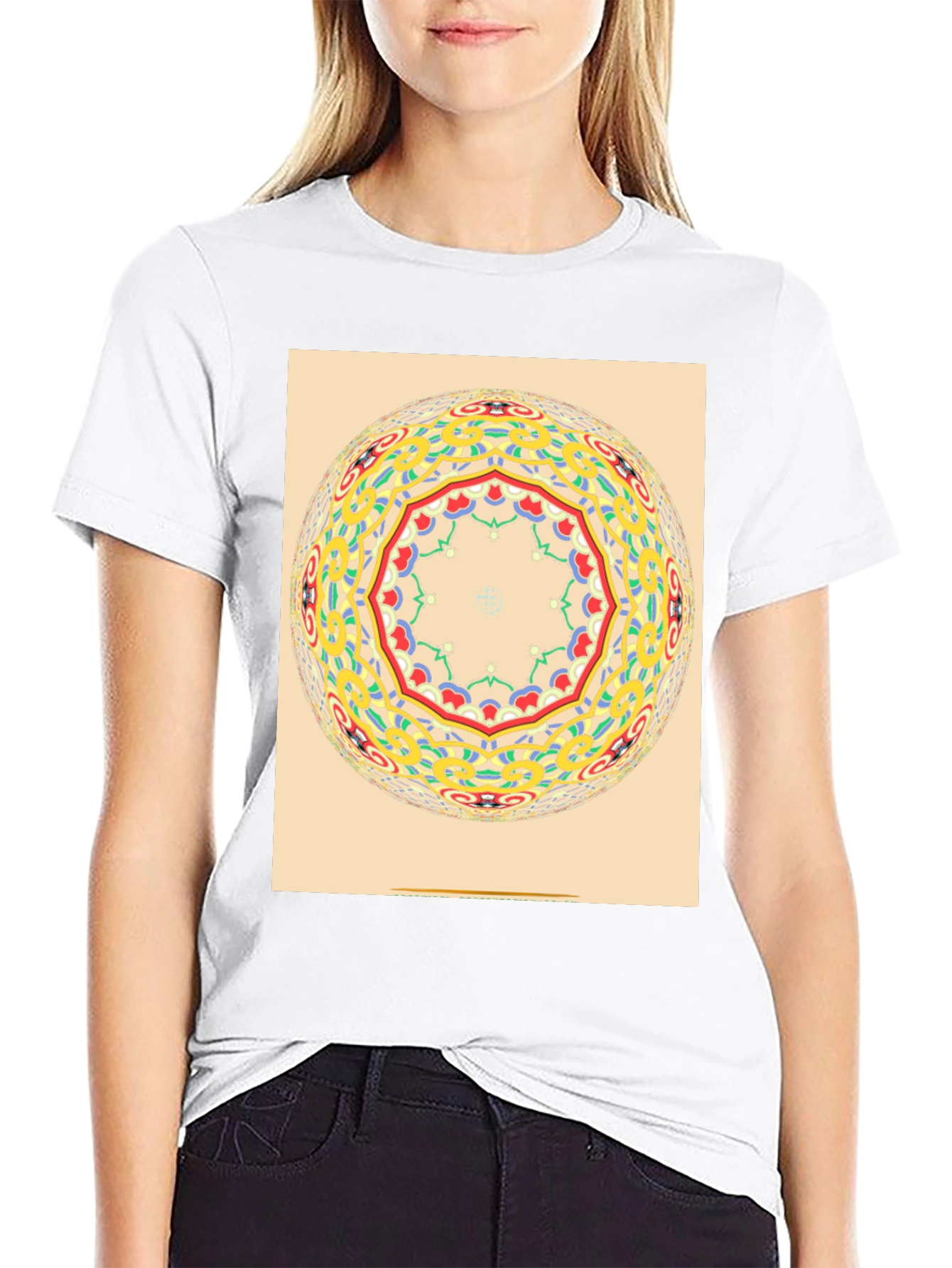 Mandala Sphere Graphic Black T-Shirt