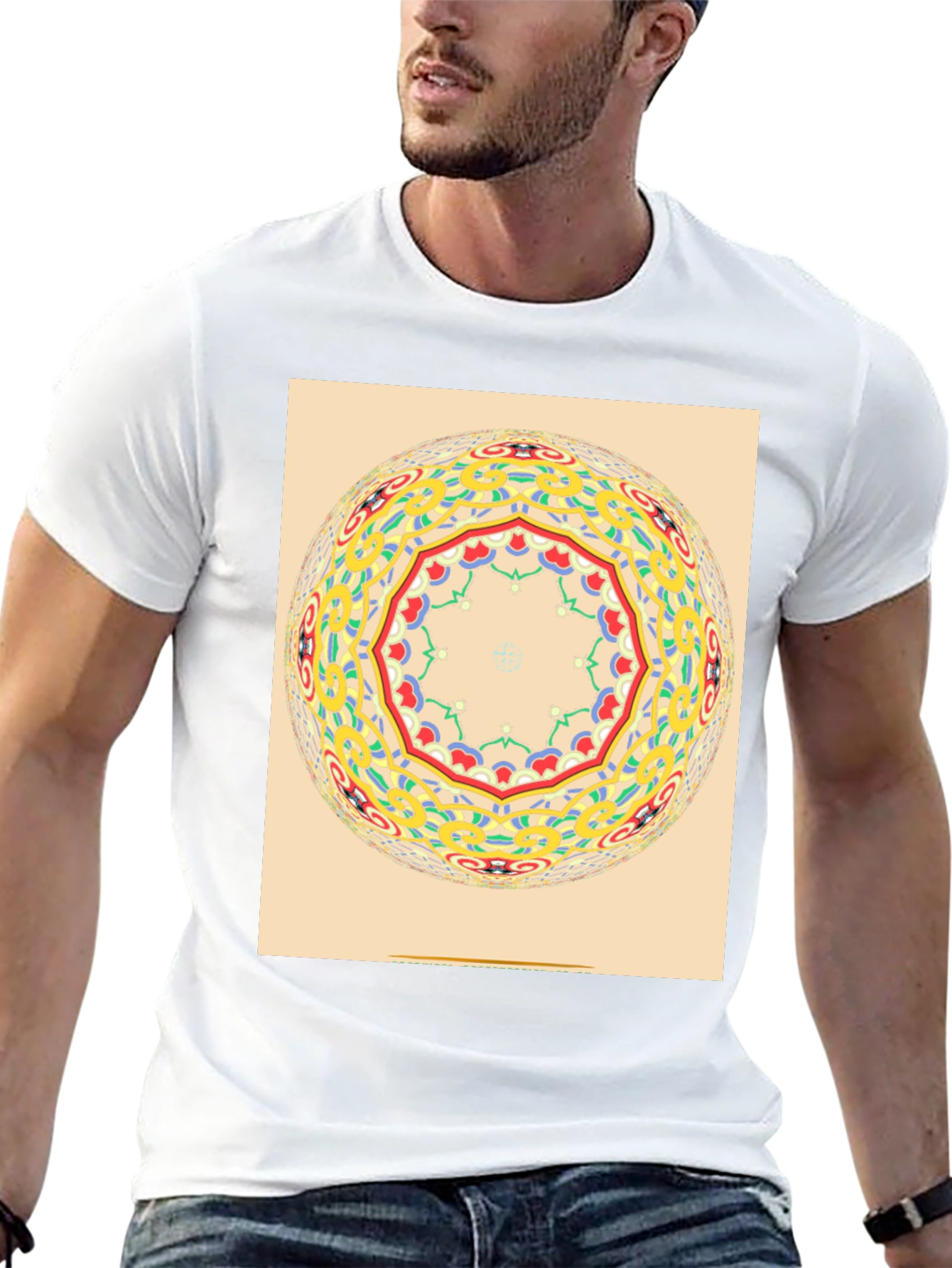 Mandala Sphere Graphic Black T-Shirt
