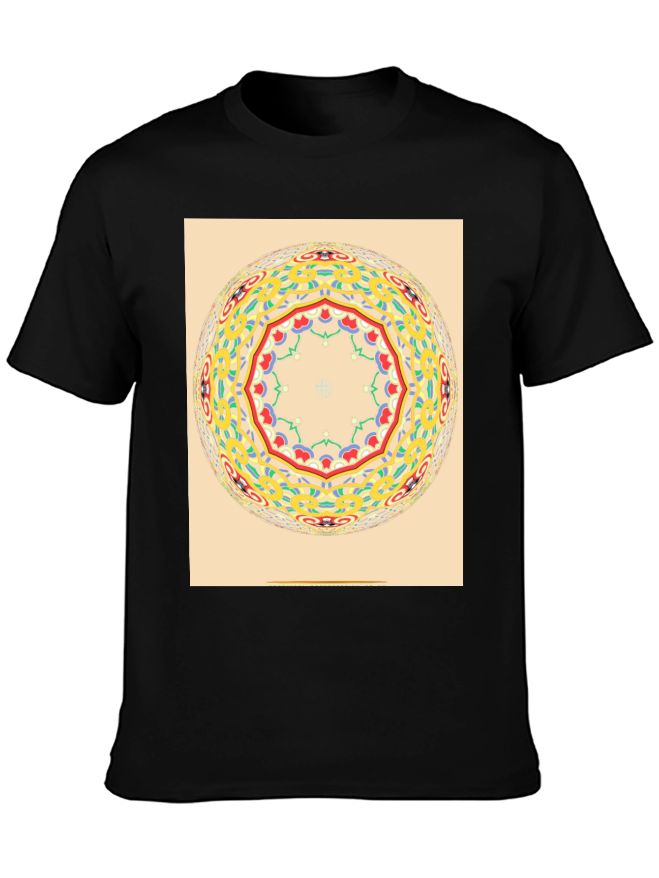 Mandala Sphere Graphic Black T-Shirt