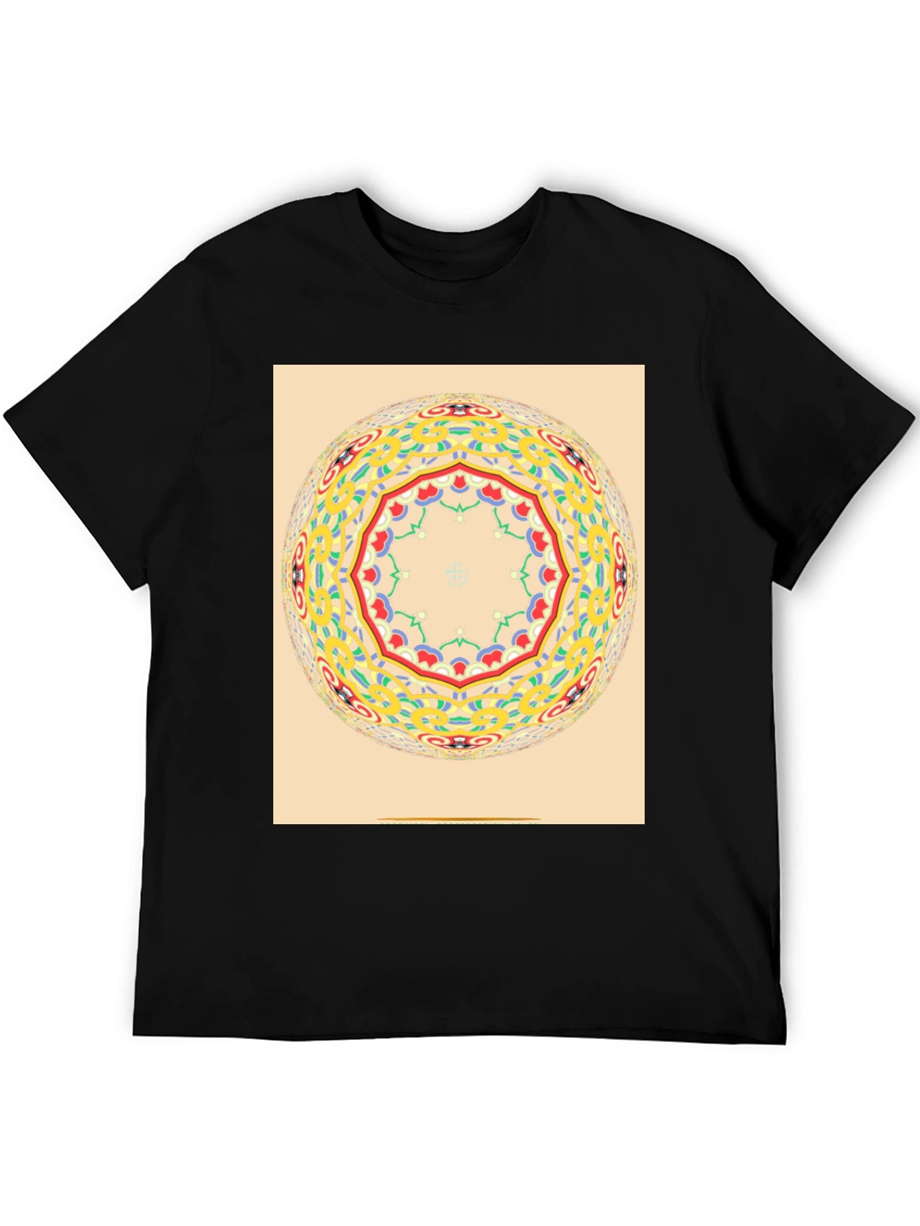 Mandala Sphere Graphic Black T-Shirt