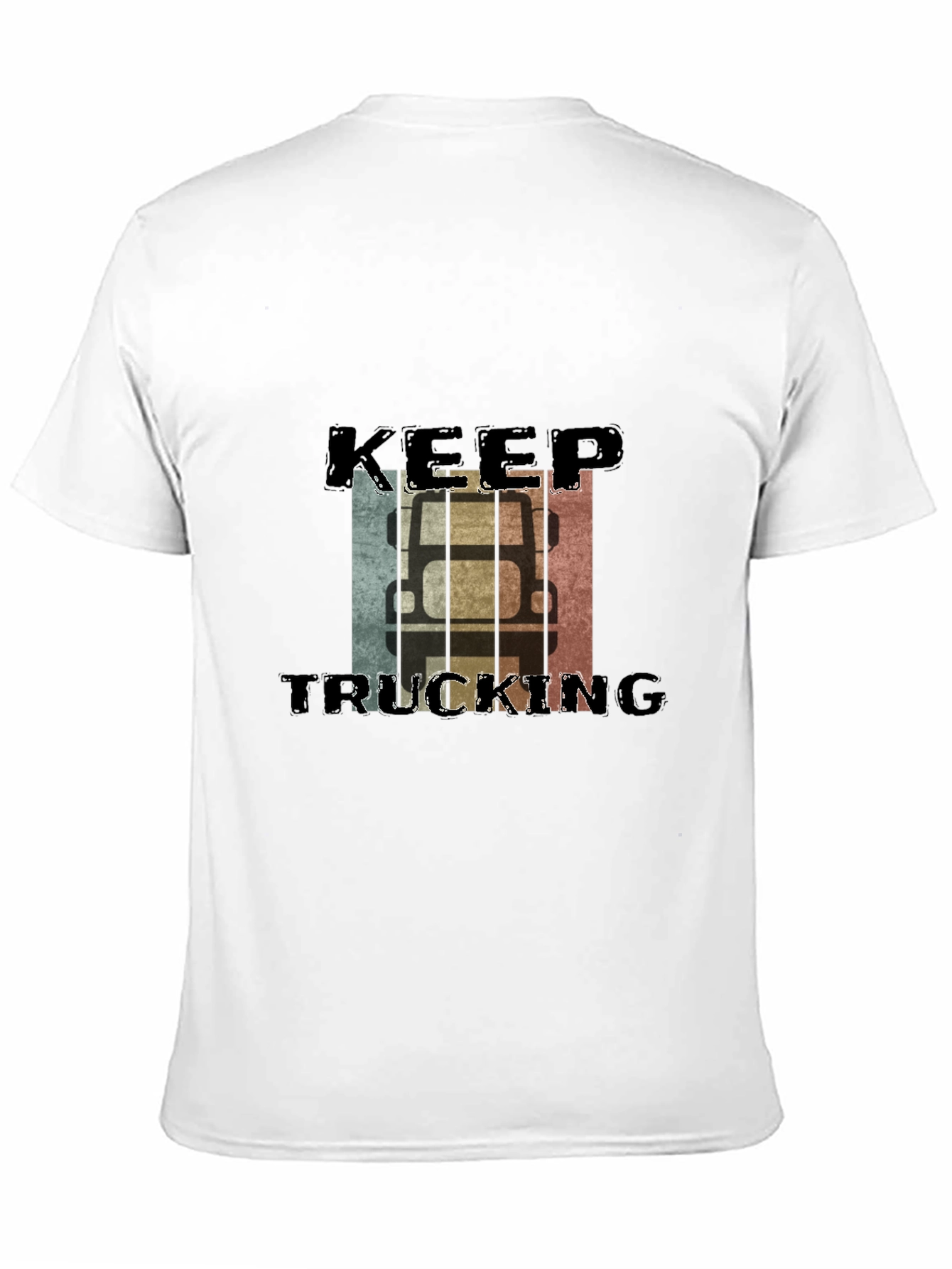 Keep Trucking Retro Style Black T-Shirt