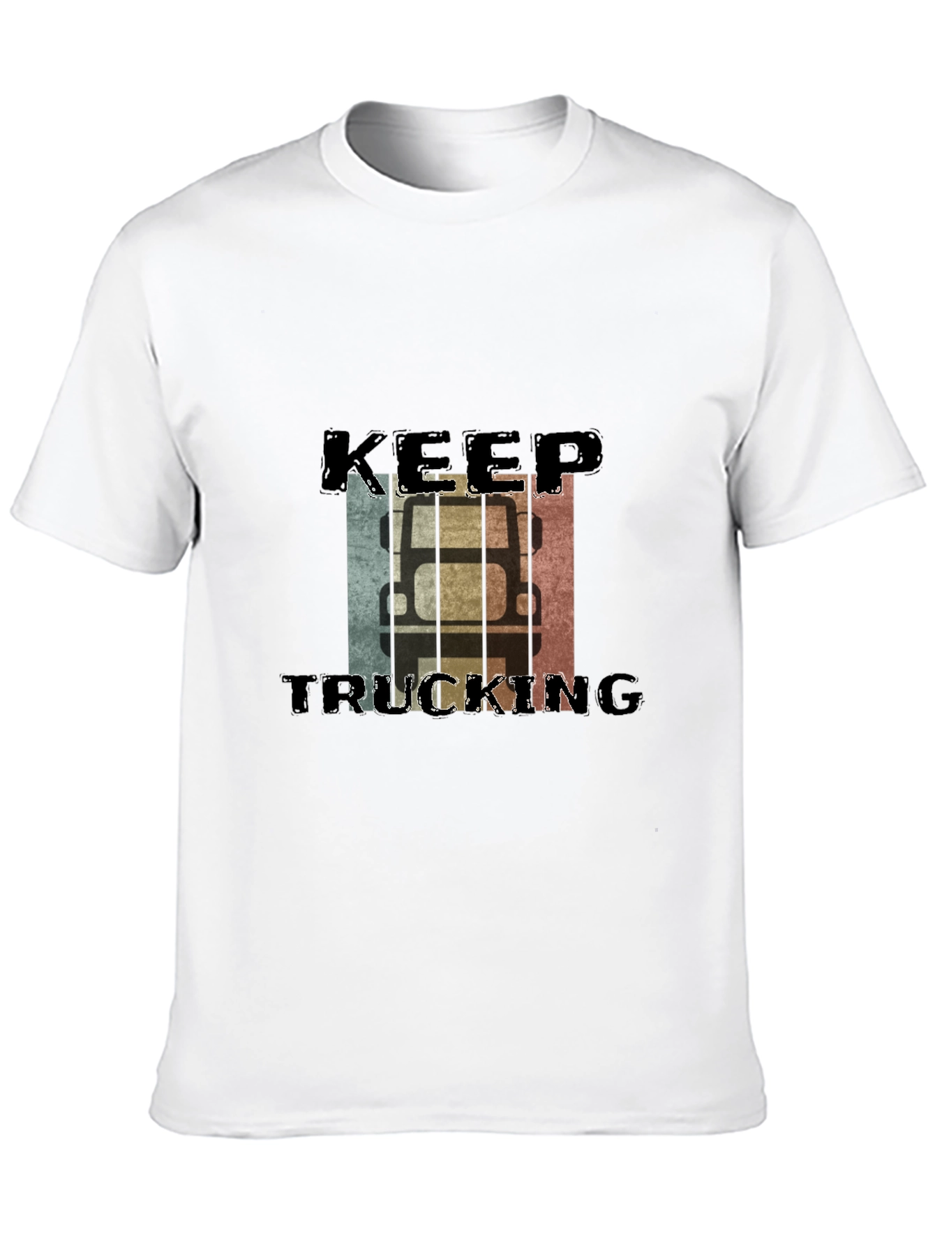 Keep Trucking Retro Style Black T-Shirt
