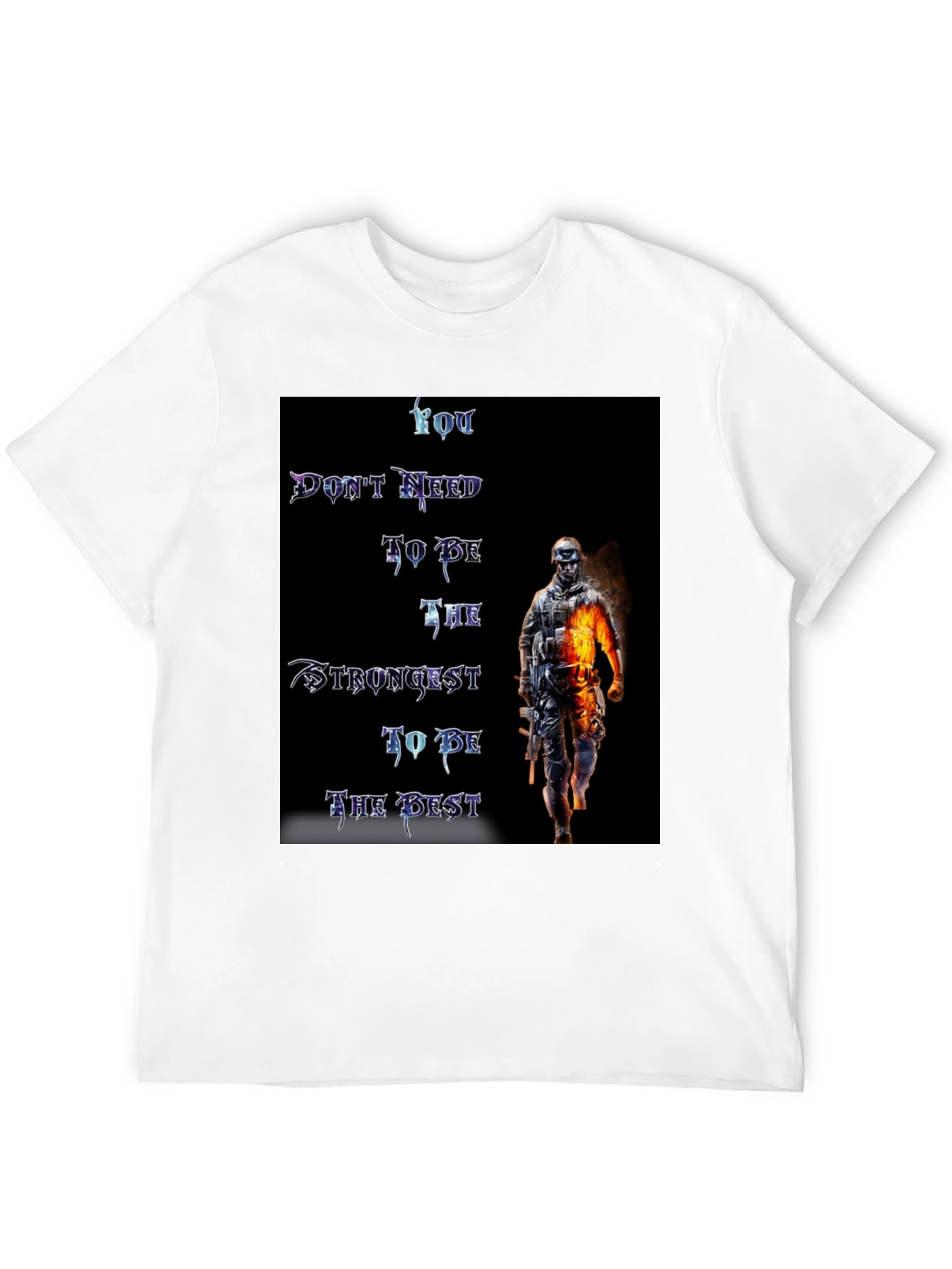 Motivational Warrior Graphic Black T-Shirt