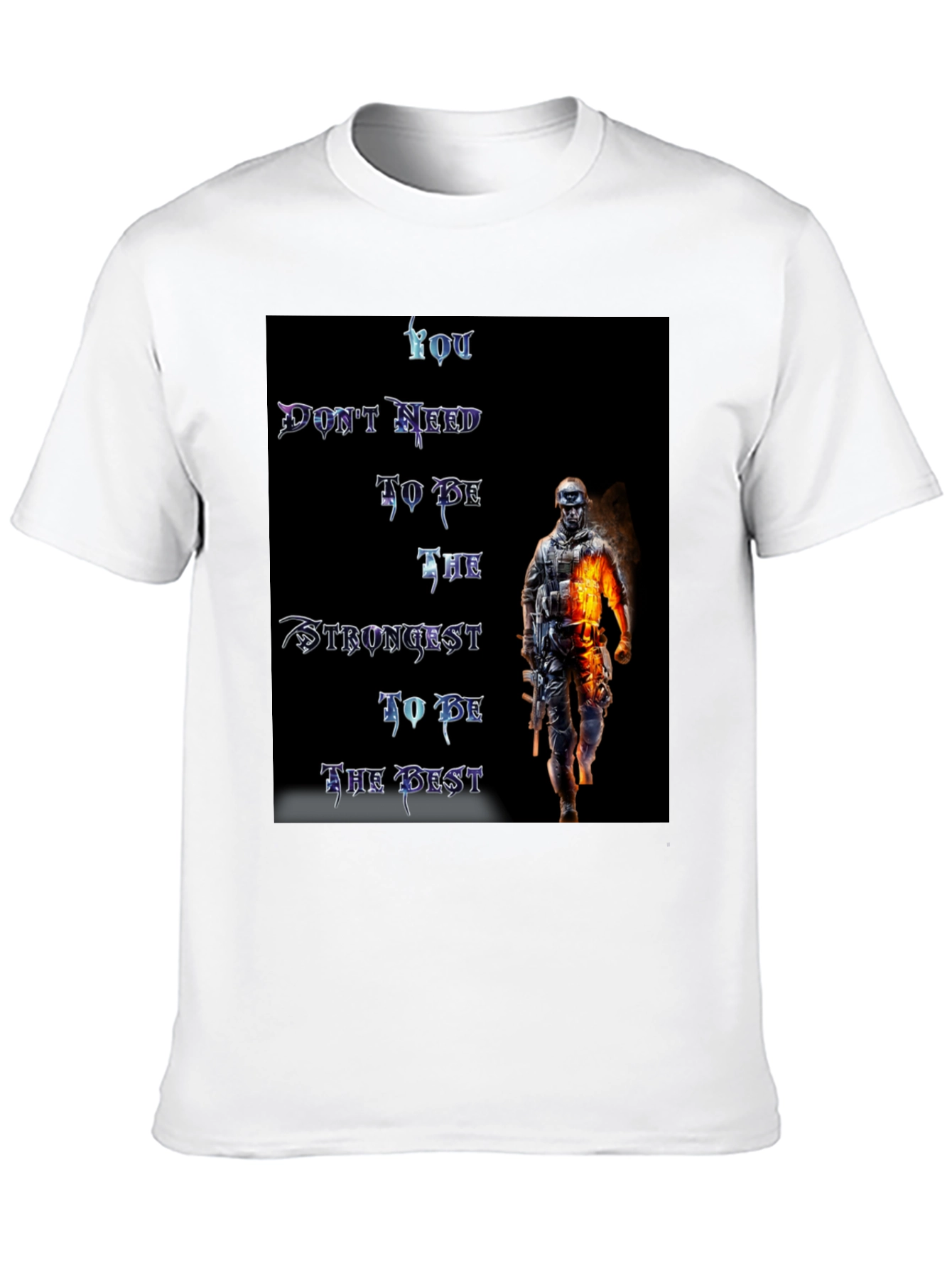 Motivational Warrior Graphic Black T-Shirt