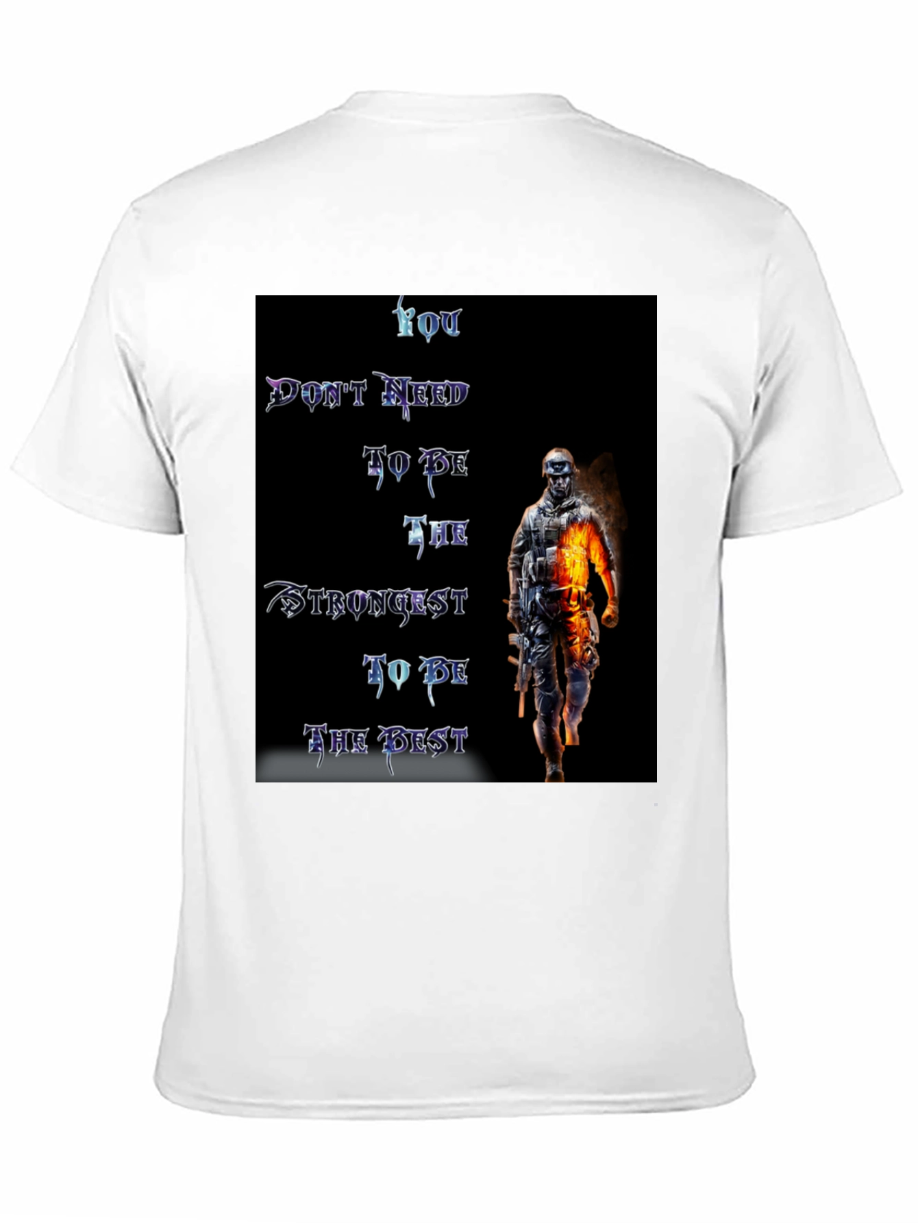 Motivational Warrior Graphic Black T-Shirt