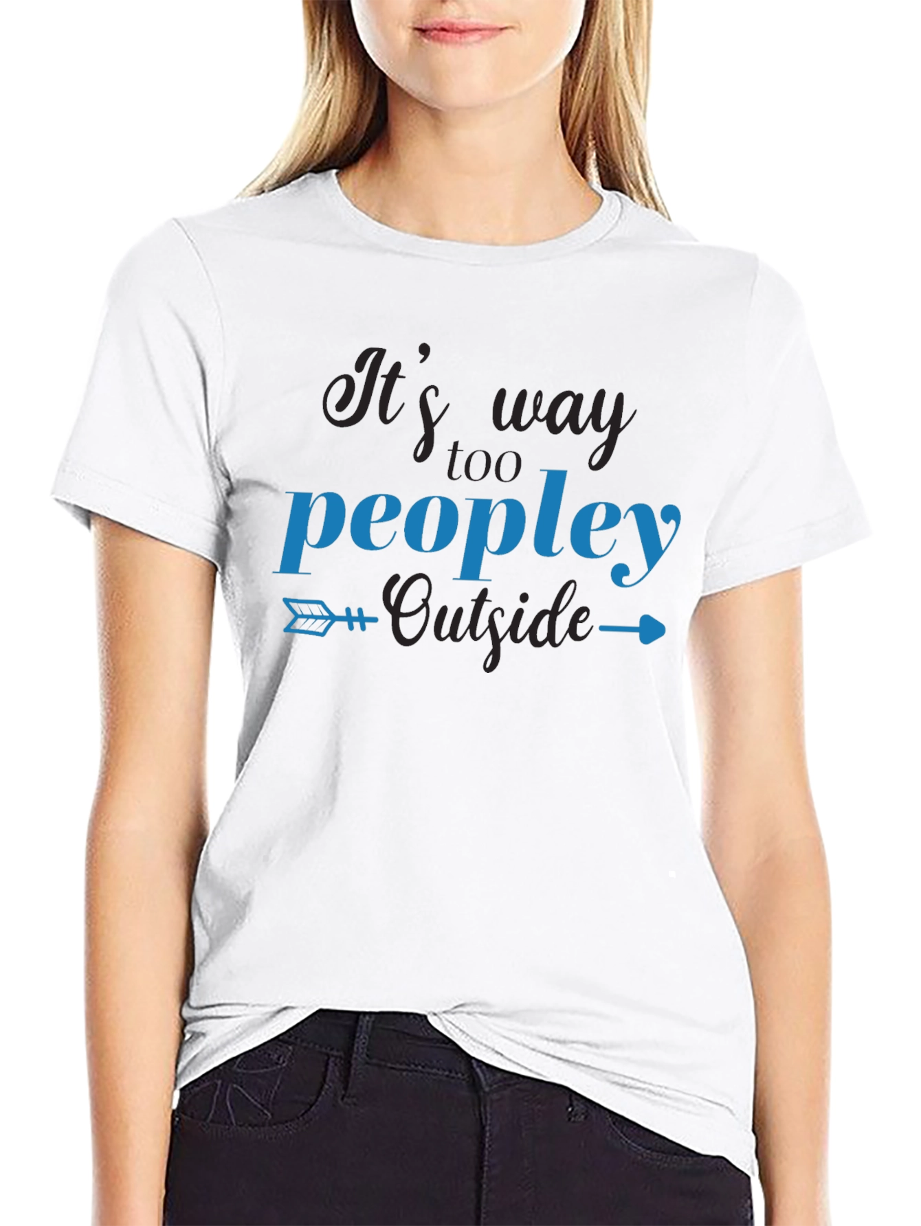 Its Way Too Peopley Outside Black T-Shirt