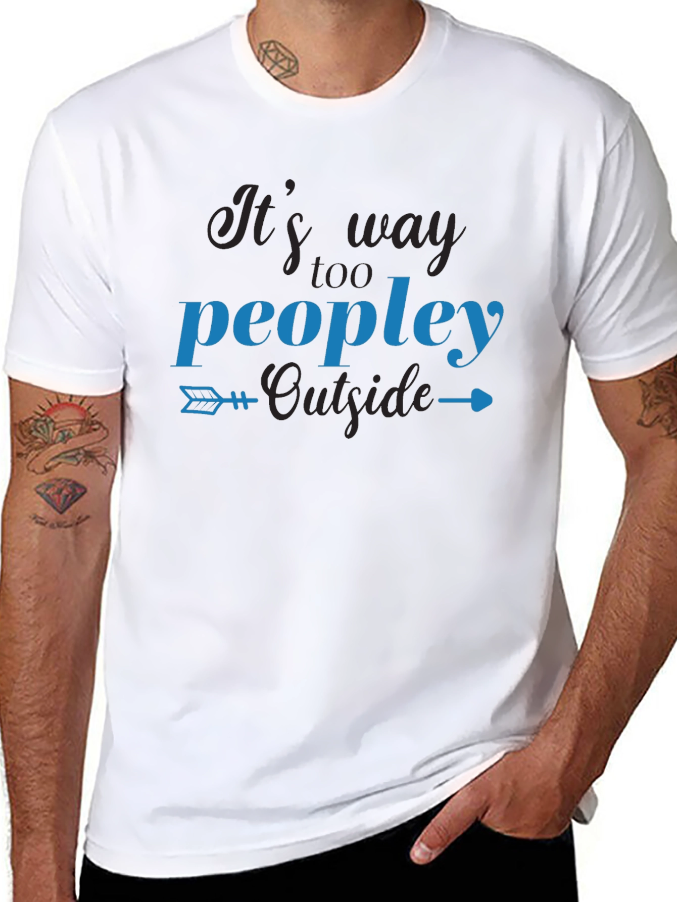 Its Way Too Peopley Outside Black T-Shirt