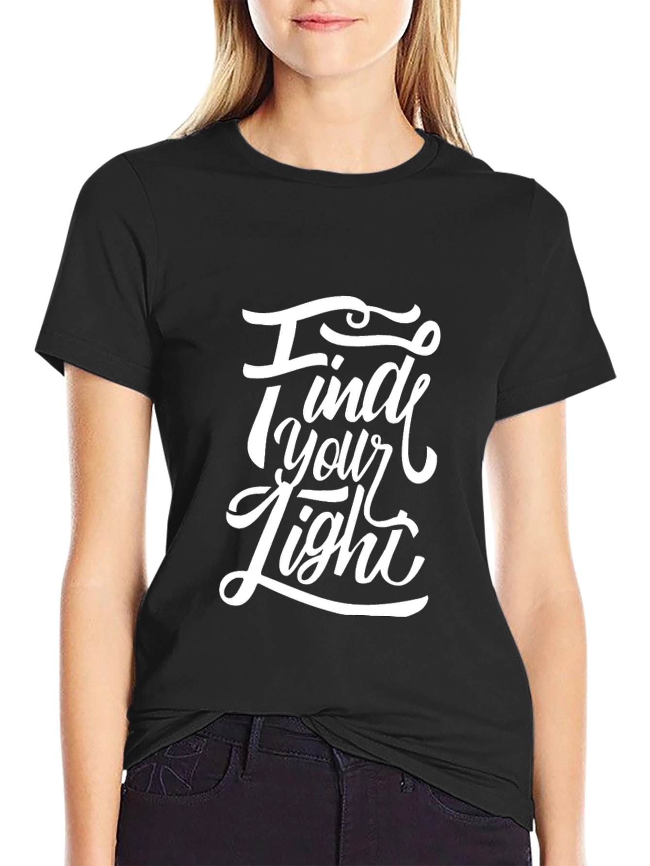 Find Your Light Graphic Tee - Stylish Black T-Shirt