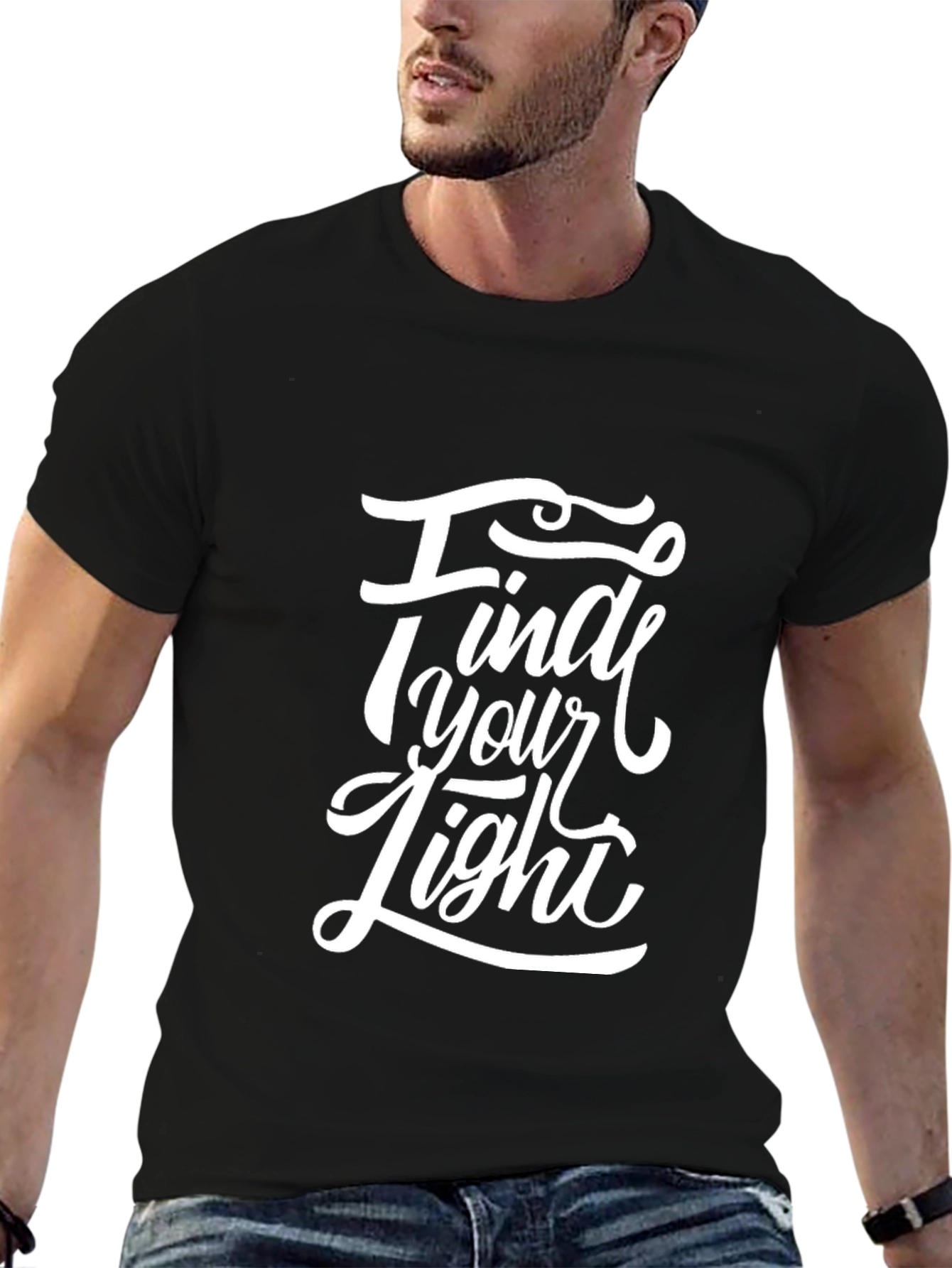 Find Your Light Graphic Tee - Stylish Black T-Shirt