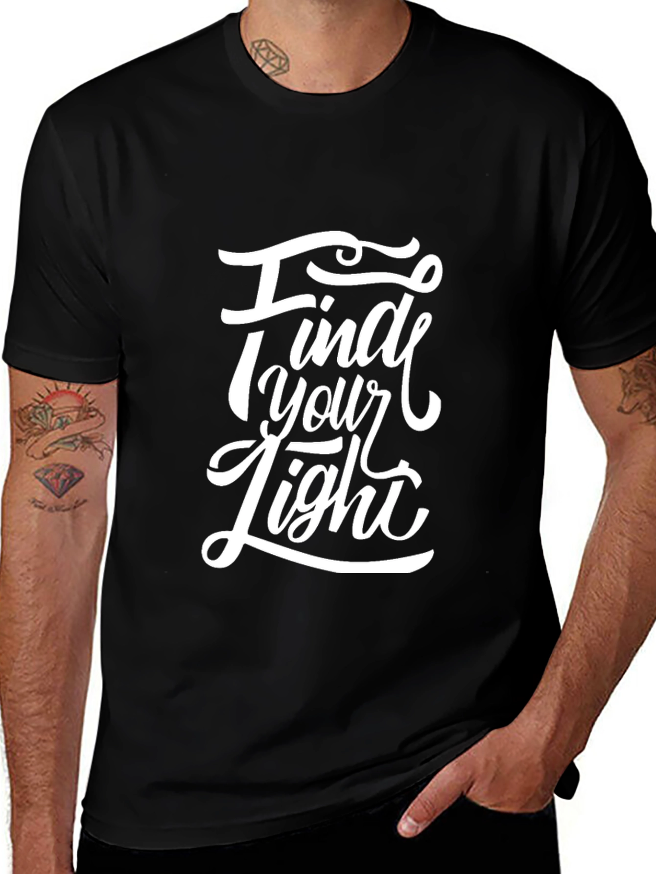Find Your Light Graphic Tee - Stylish Black T-Shirt