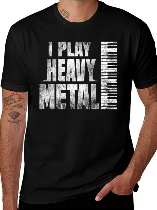 I Play Heavy Metal Graphic Tee - Black Cotton T-Shirt