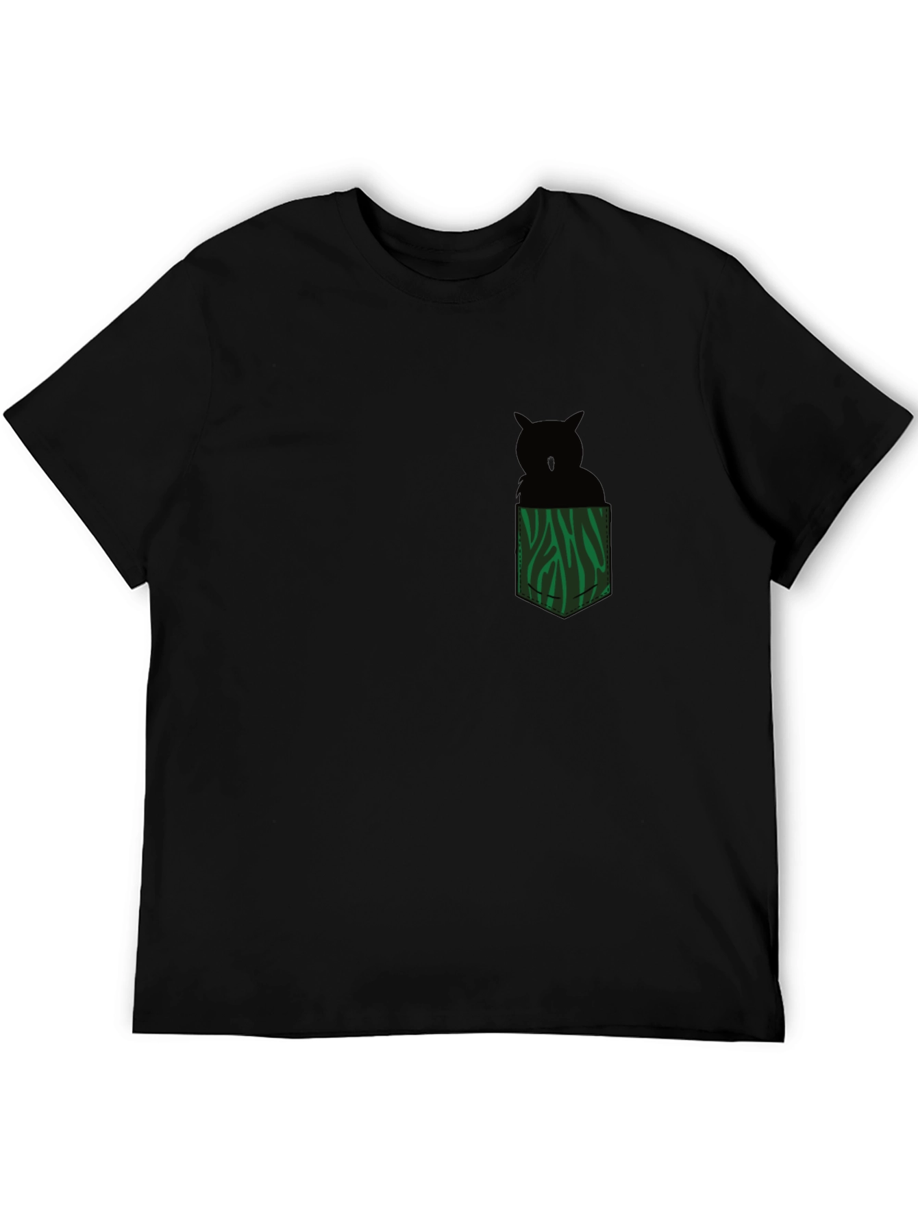 Mens Black T-Shirt with Novelty Pocket Design