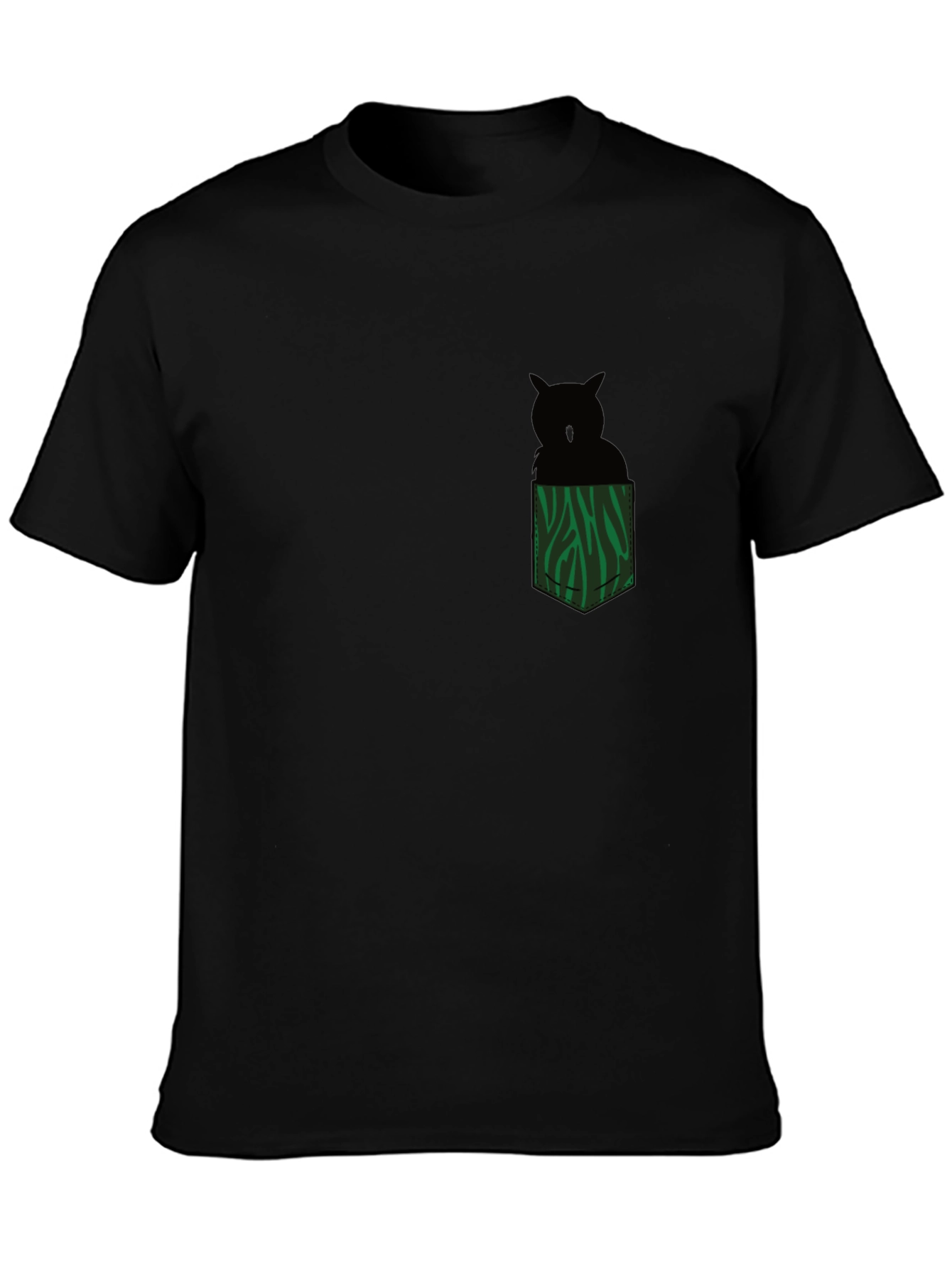 Mens Black T-Shirt with Novelty Pocket Design