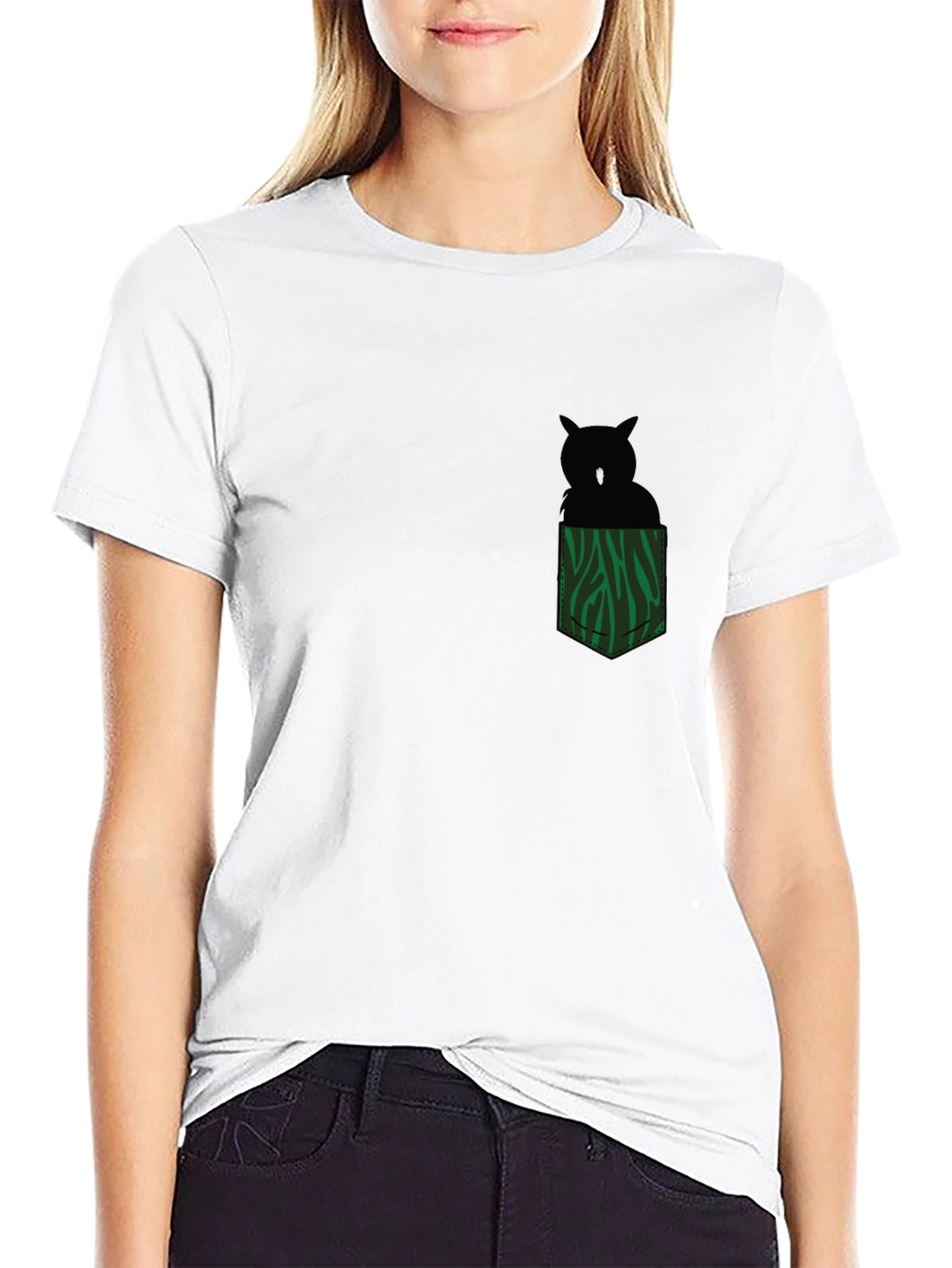 Mens Black T-Shirt with Novelty Pocket Design