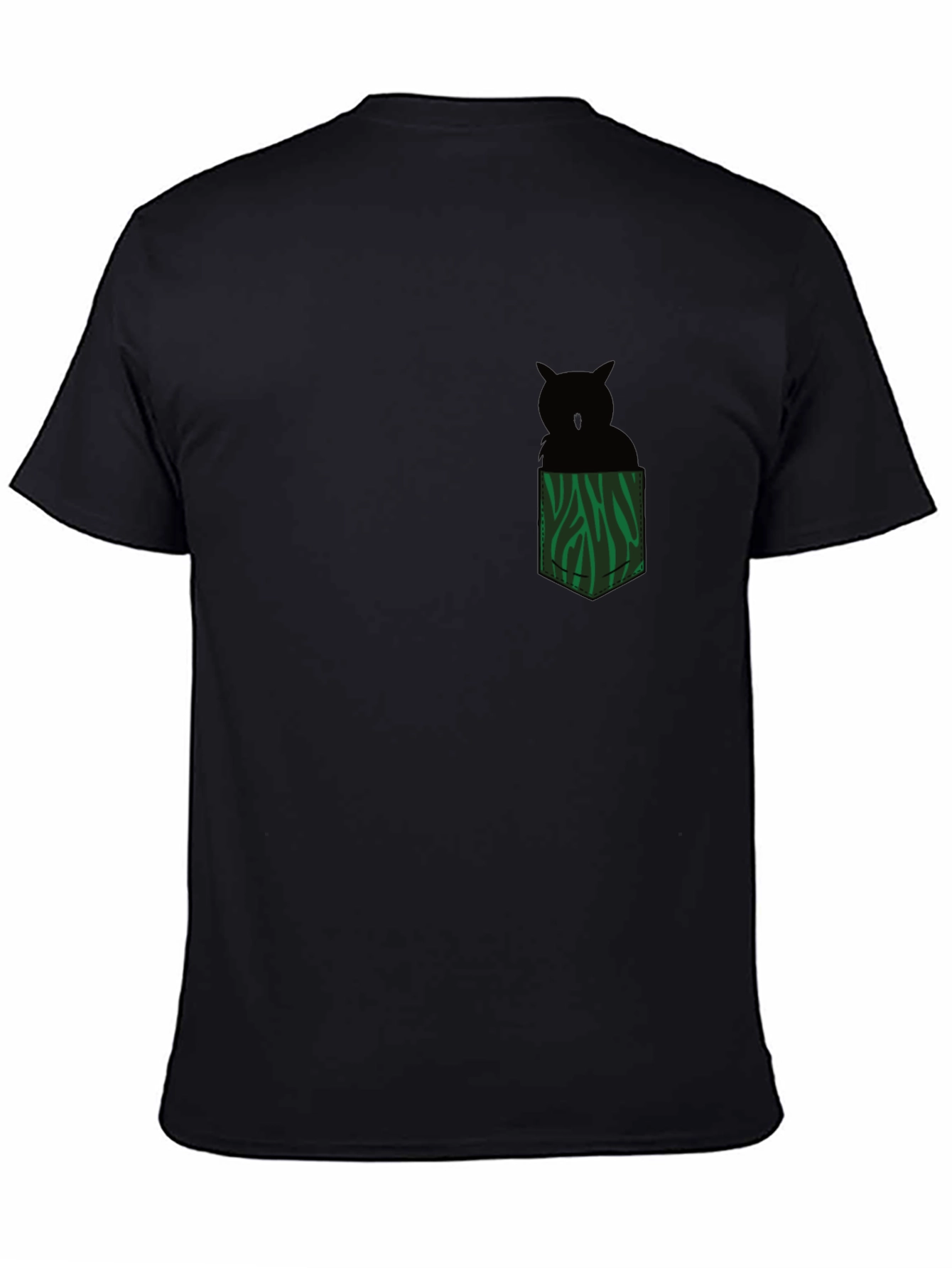 Mens Black T-Shirt with Novelty Pocket Design