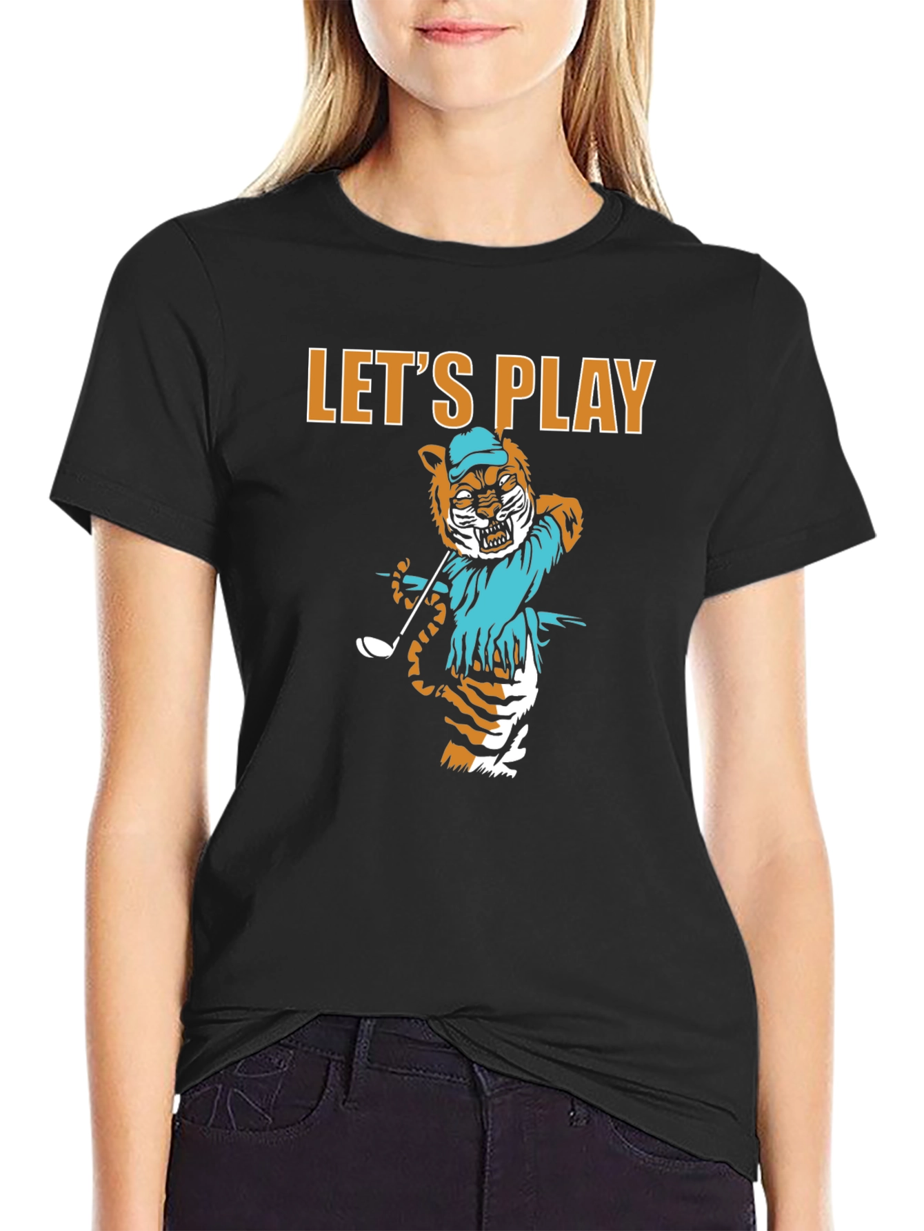 Lets Play Golf Tiger Graphic Tee
