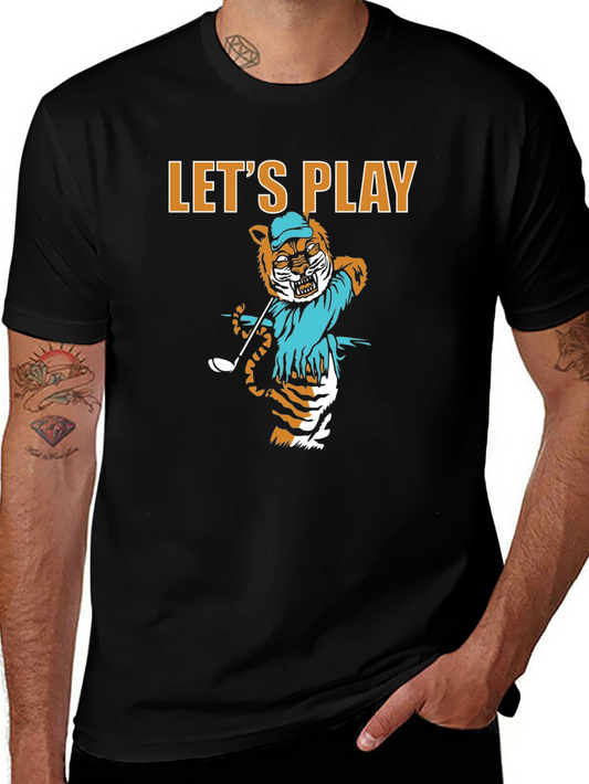 Lets Play Golf Tiger Graphic Tee
