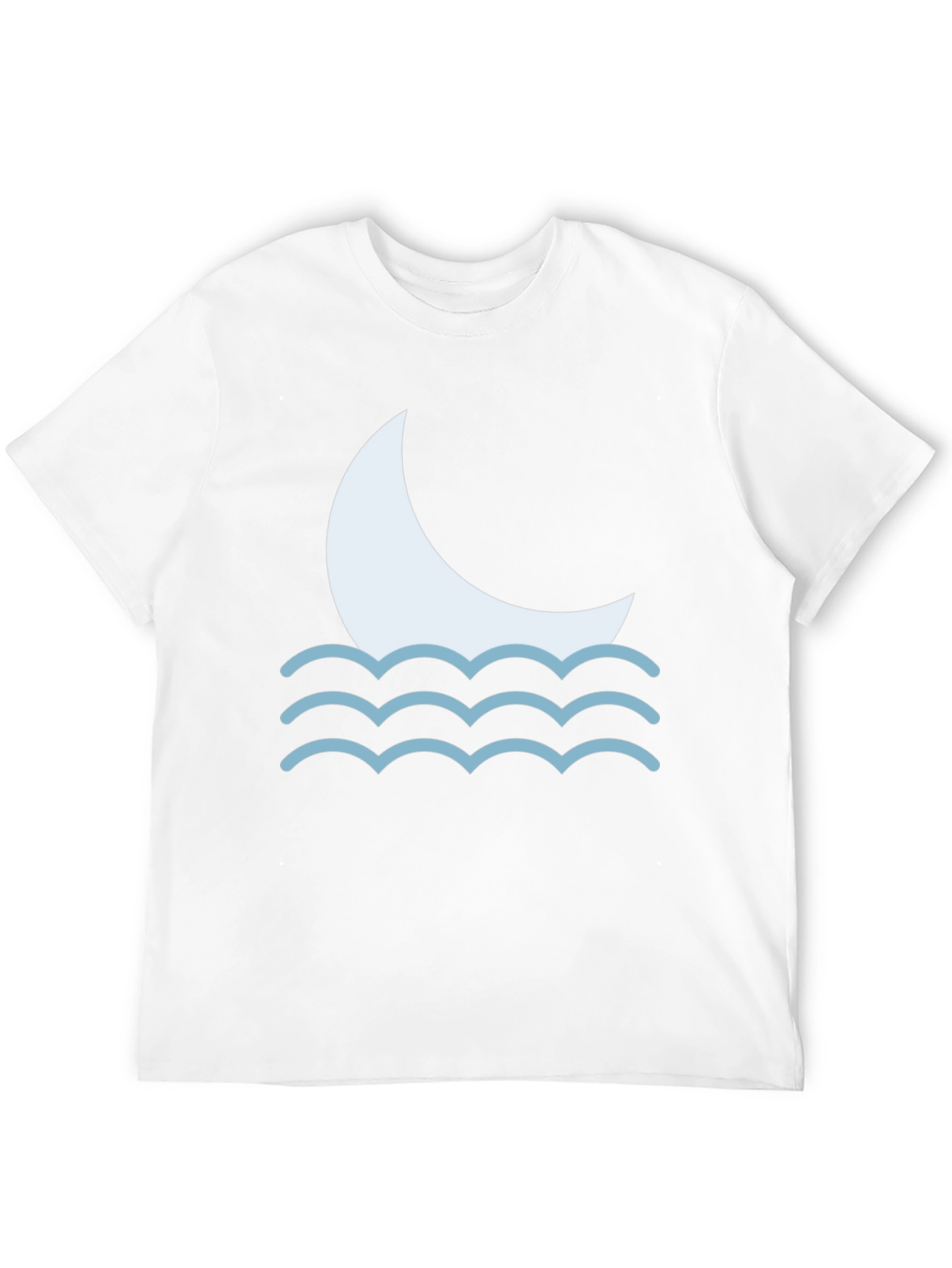 Moon Wave Graphic Tee - Black Cotton T-Shirt