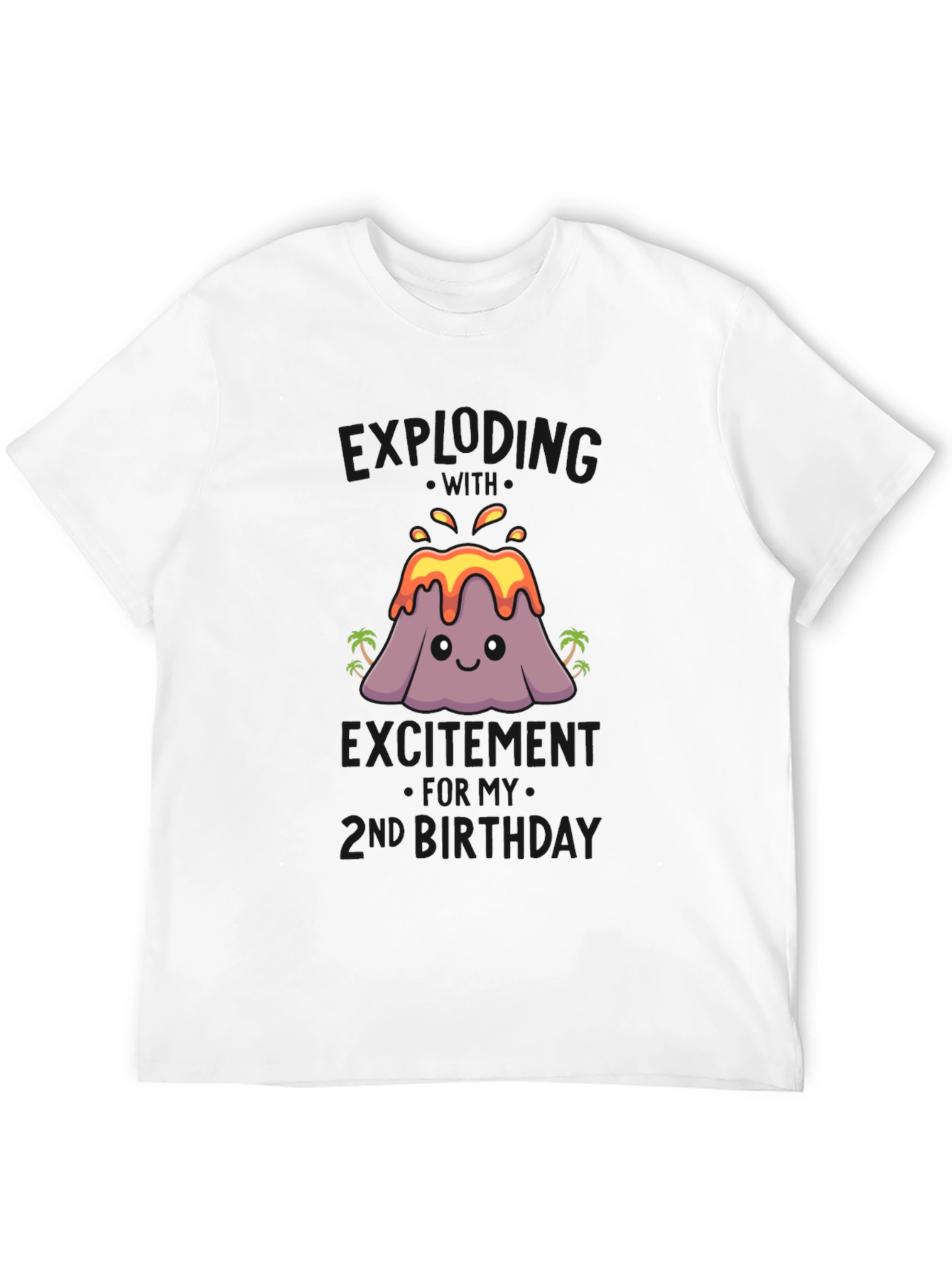Volcano 2nd Birthday T-Shirt - Black