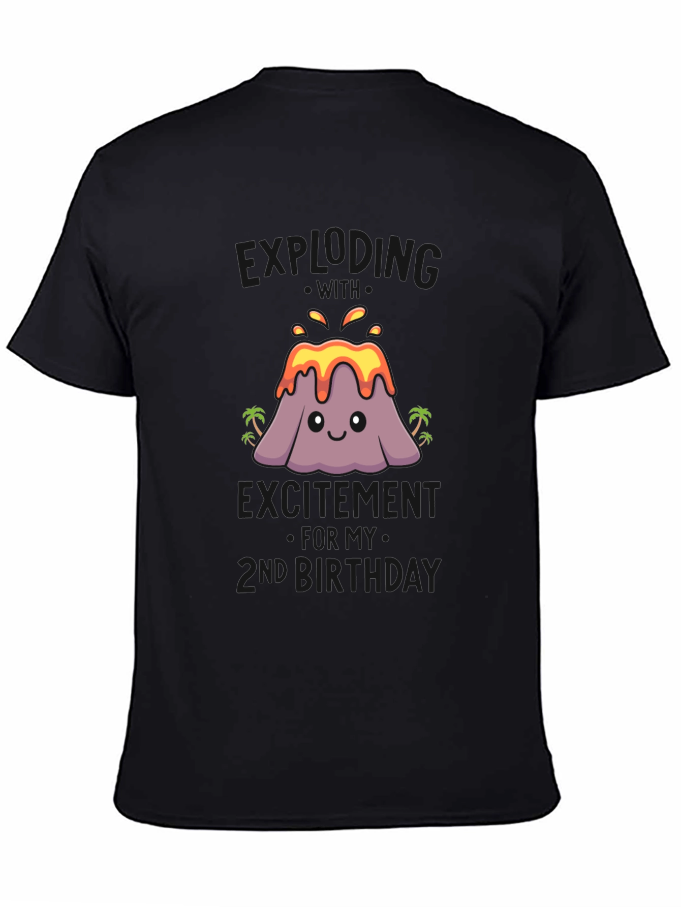 Volcano 2nd Birthday T-Shirt - Black