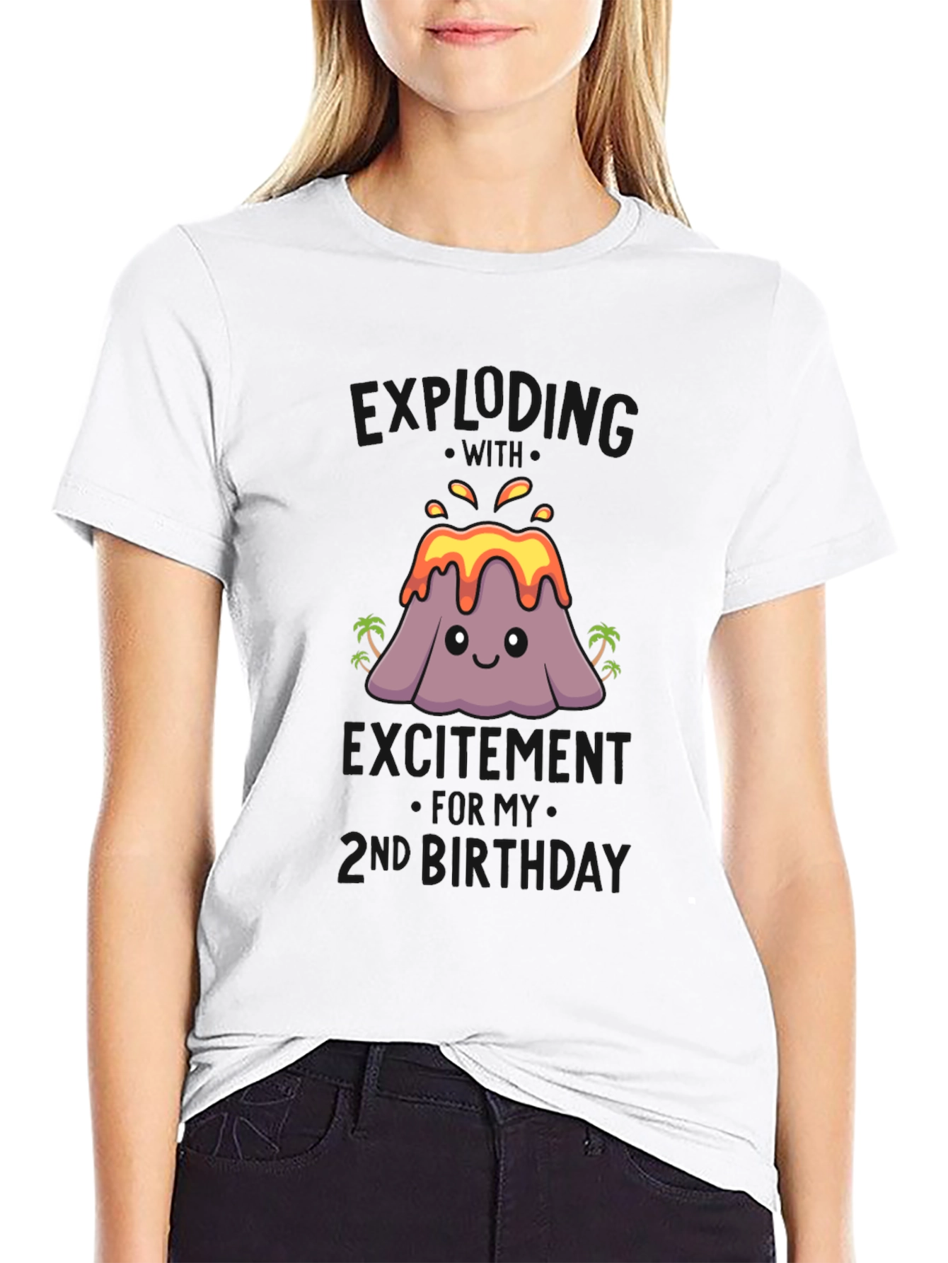 Volcano 2nd Birthday T-Shirt - Black