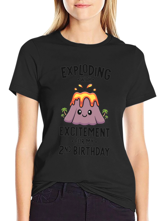 Volcano 2nd Birthday T-Shirt - Black