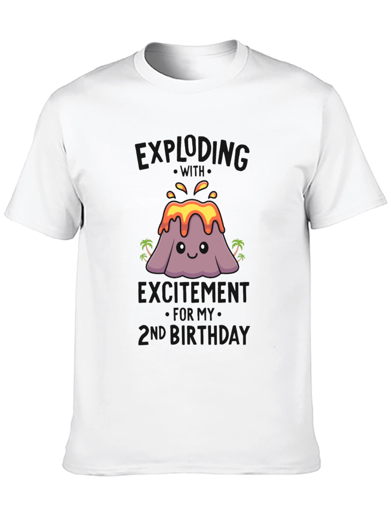 Volcano 2nd Birthday T-Shirt - Black
