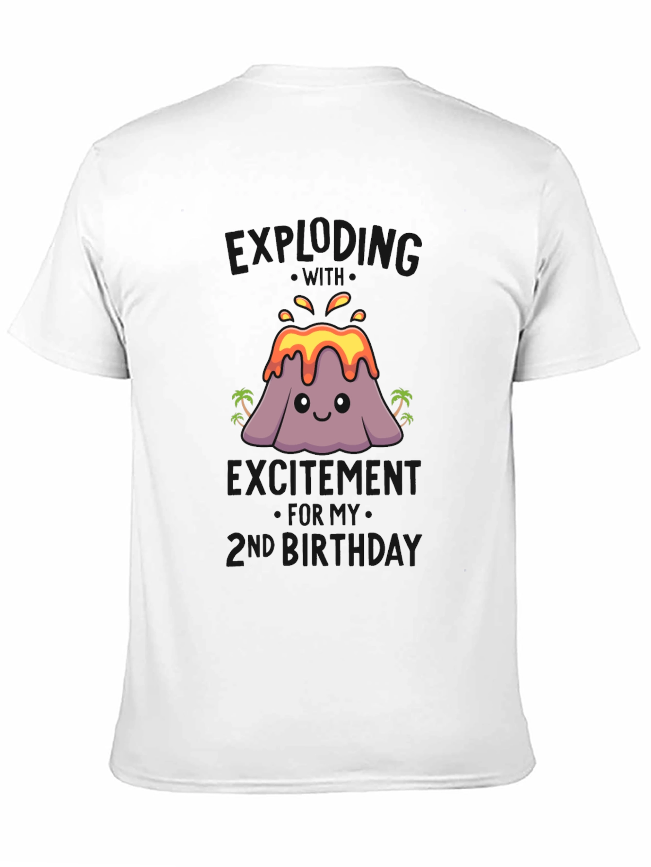 Volcano 2nd Birthday T-Shirt - Black