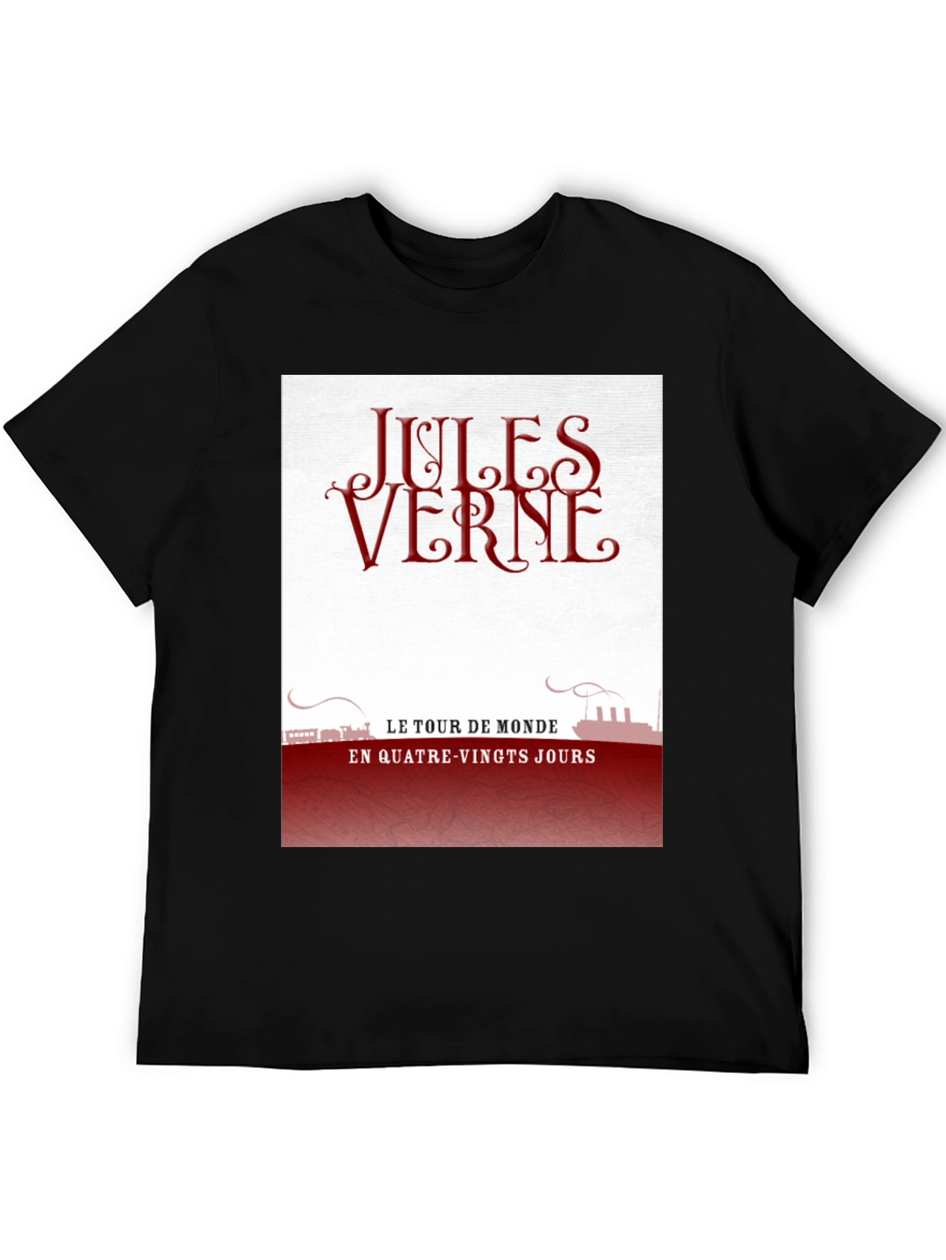 Jules Verne Around the World Novel T-Shirt