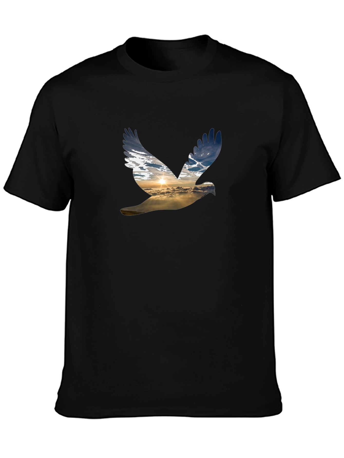 Sky Dove Graphic Tee - Black Casual Shirt