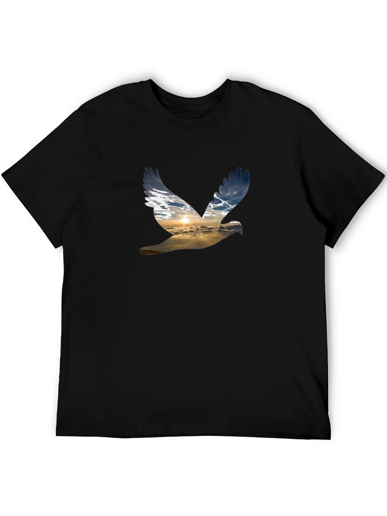 Sky Dove Graphic Tee - Black Casual Shirt
