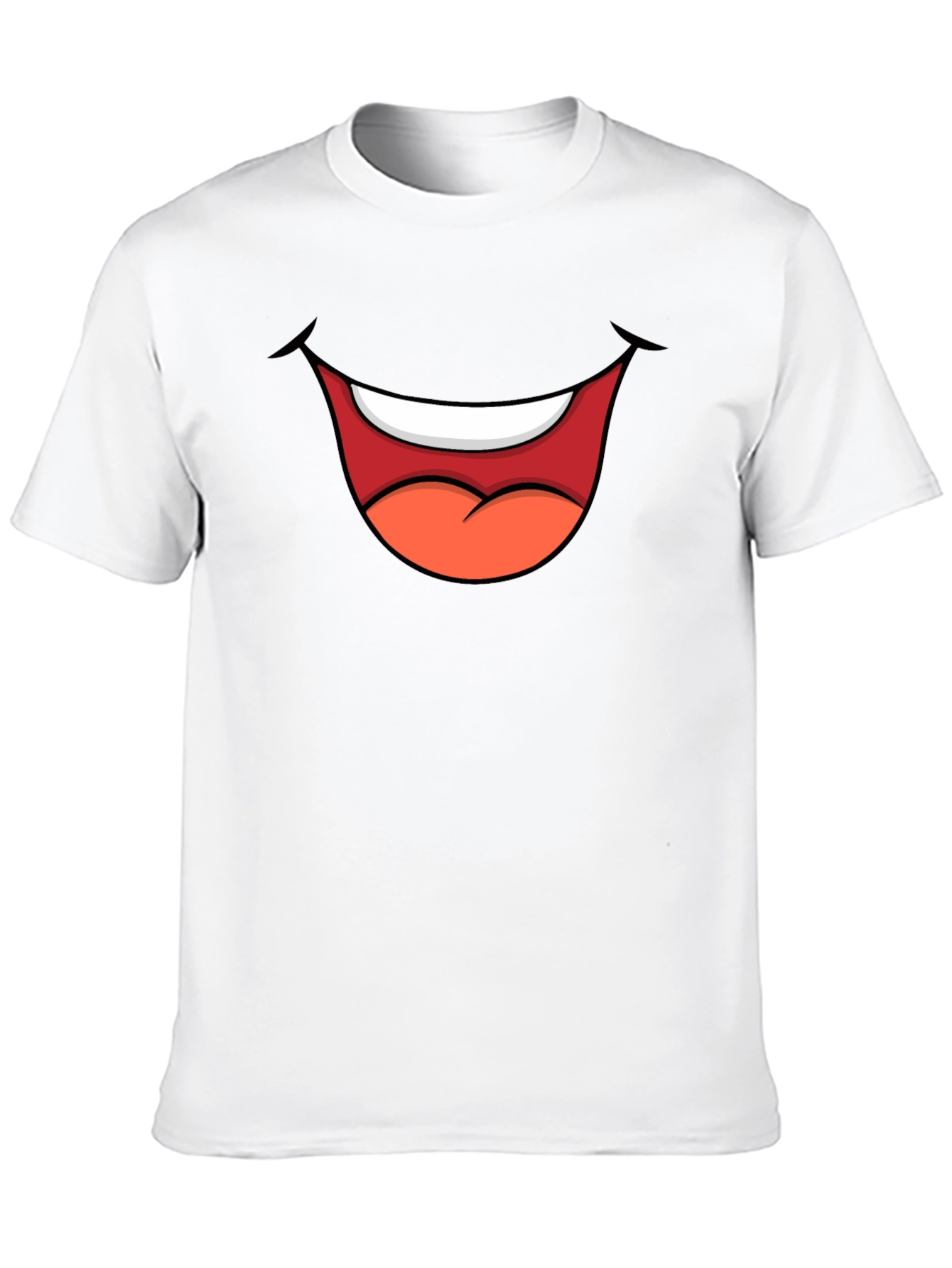 Cartoon Mouth Graphic Tee - Black T-Shirt