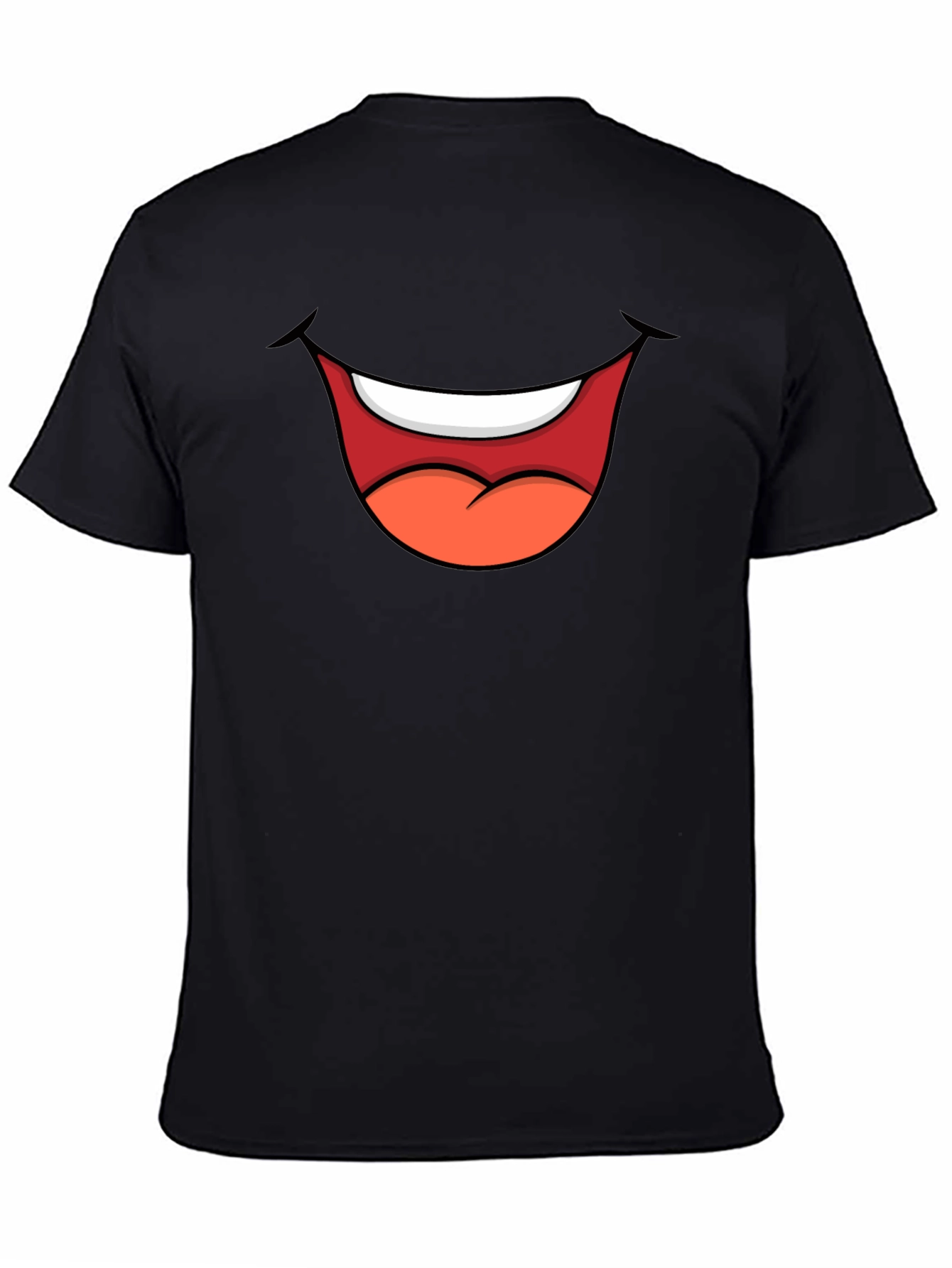 Cartoon Mouth Graphic Tee - Black T-Shirt