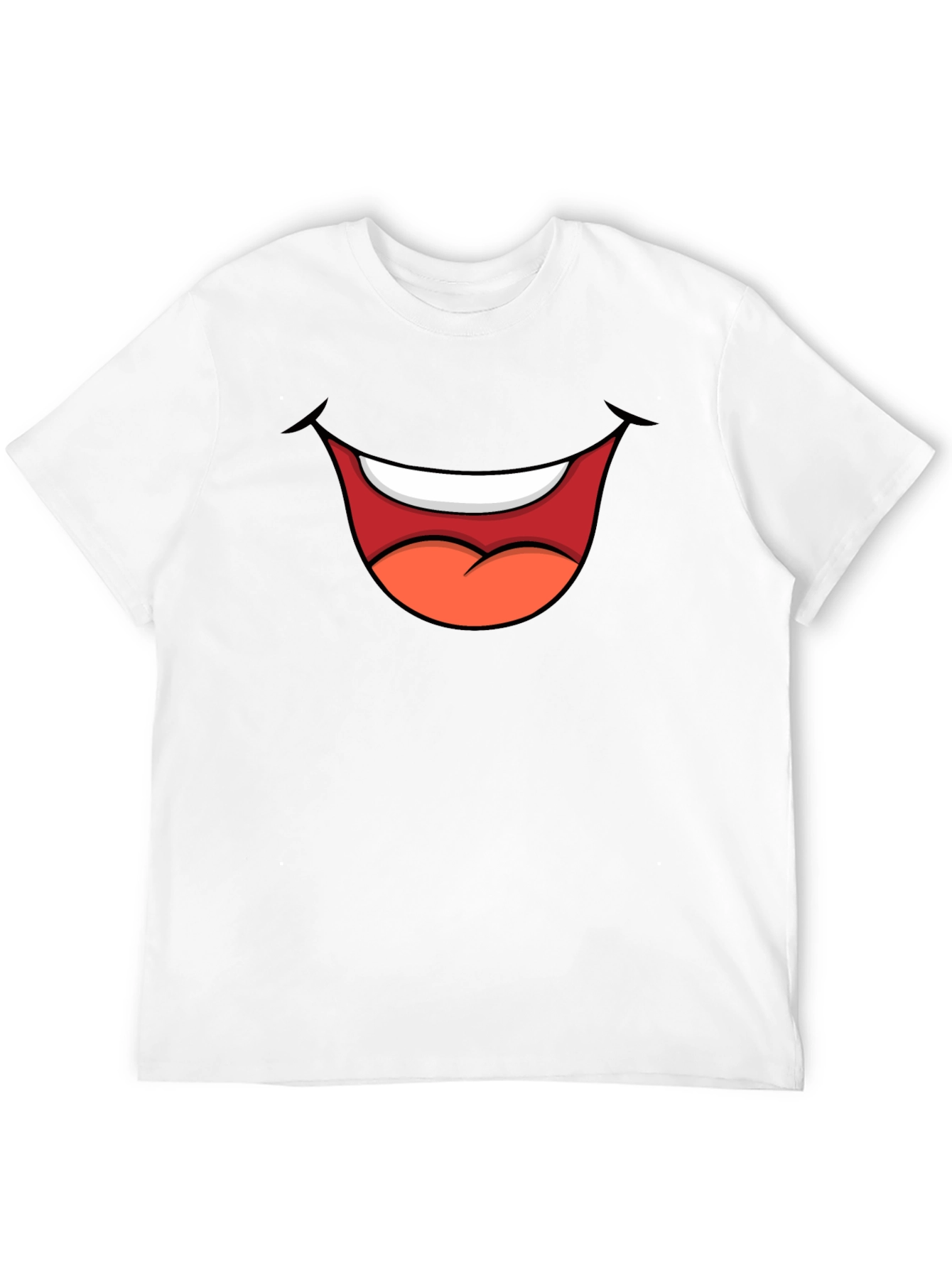 Cartoon Mouth Graphic Tee - Black T-Shirt
