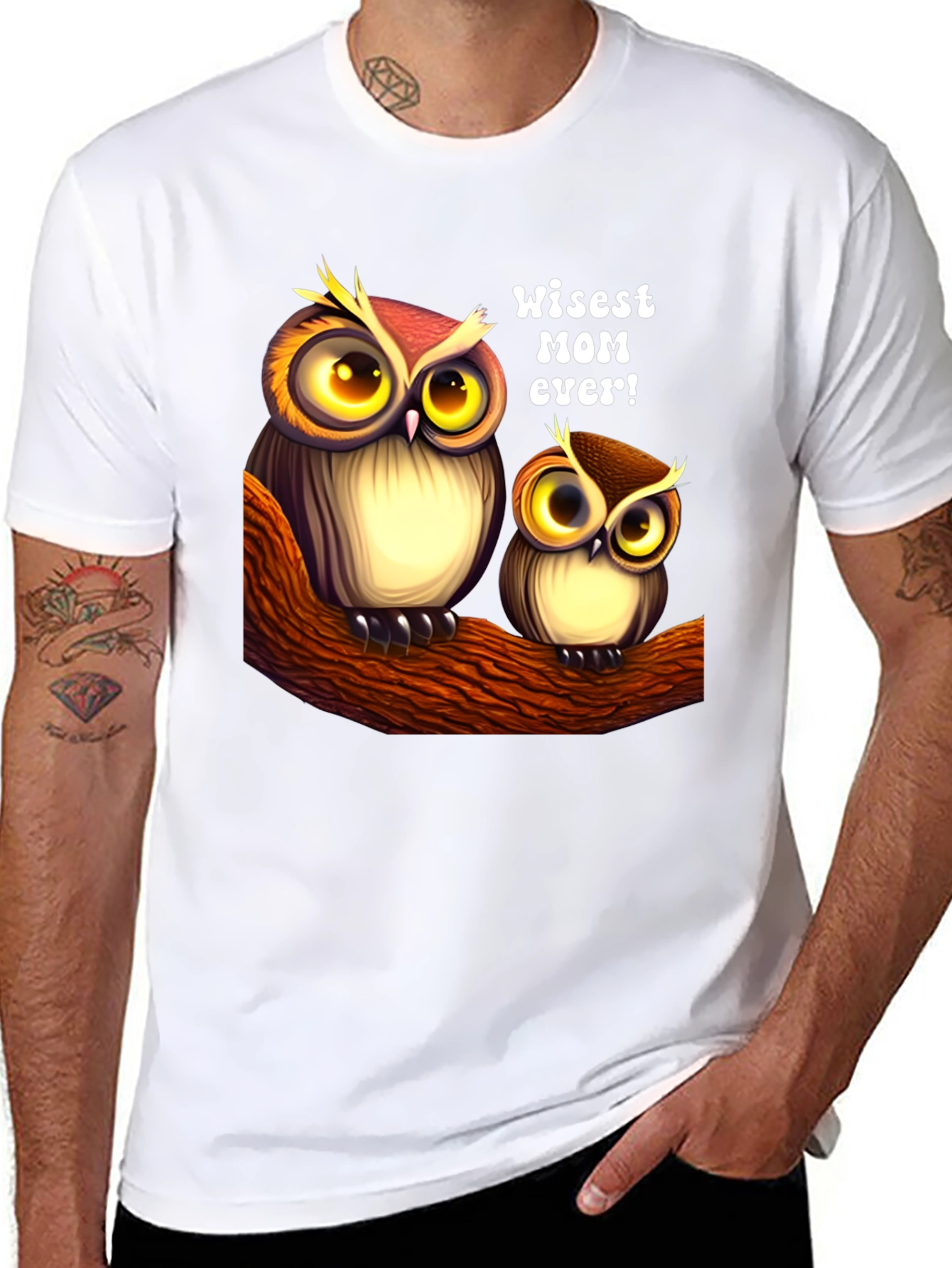 Wise Mom Owl Graphic T-Shirt