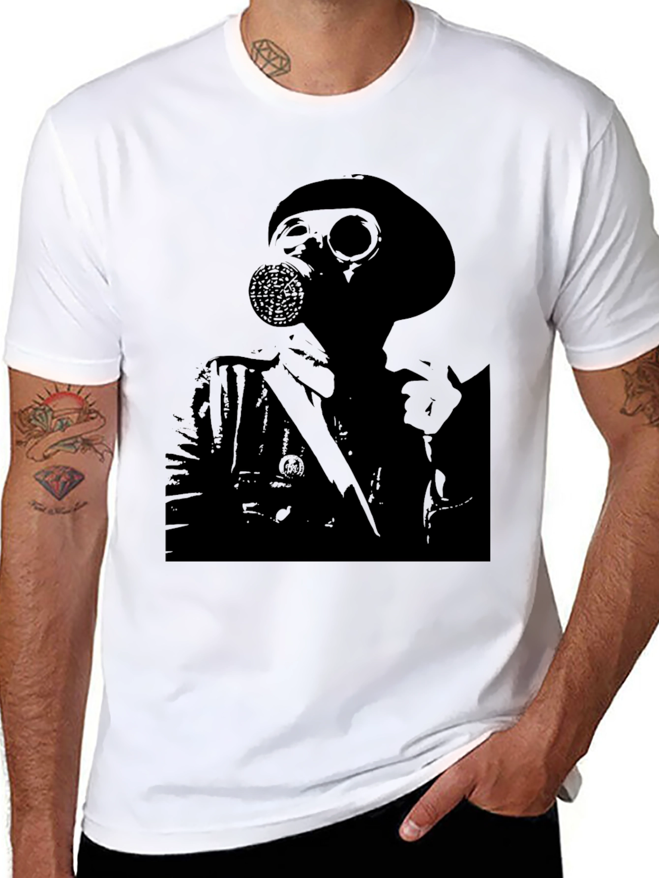 Dark Gas Mask Graphic Tee - Mens Black T-Shirt