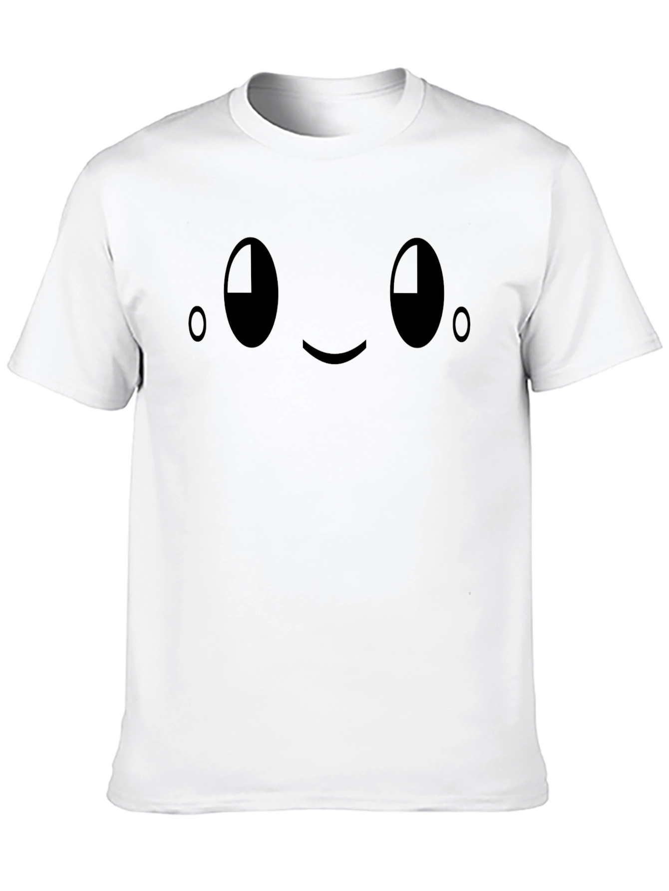 Black T-Shirt with Cute Smiley Face Graphic